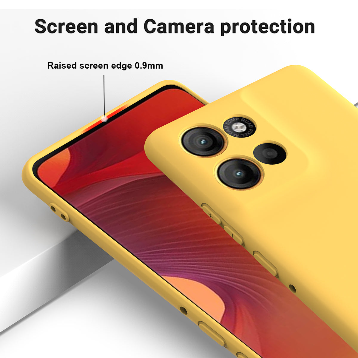 For Motorola Moto G100 Pro 5G Liquid Silicone Case Phone Back Cover with Hand Strap - Yellow