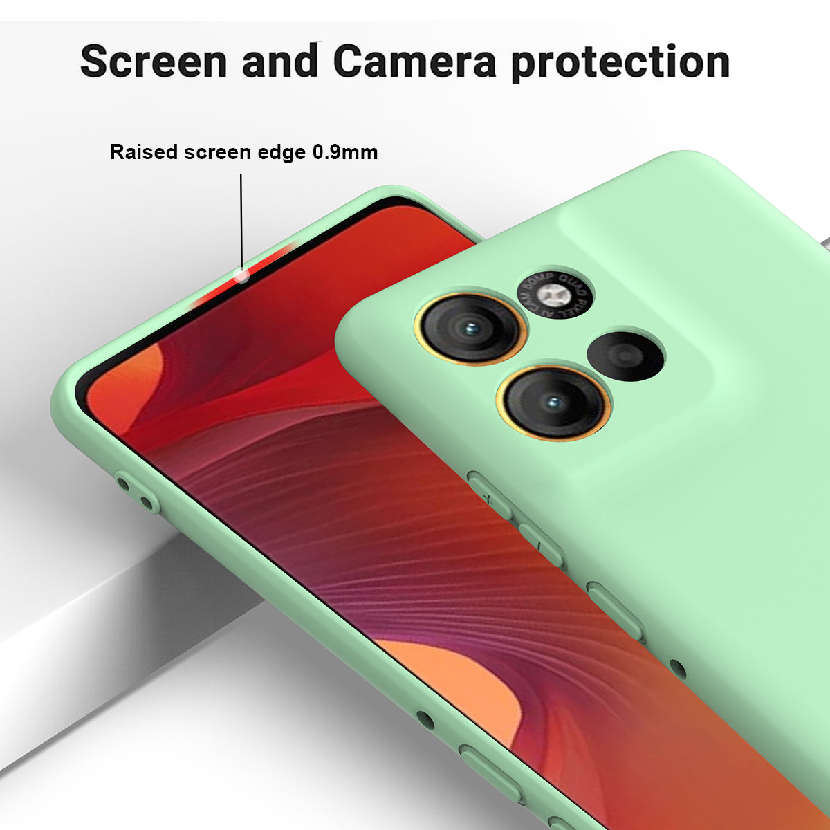 For Motorola Moto G100 Pro 5G Liquid Silicone Case Phone Back Cover with Hand Strap - Green