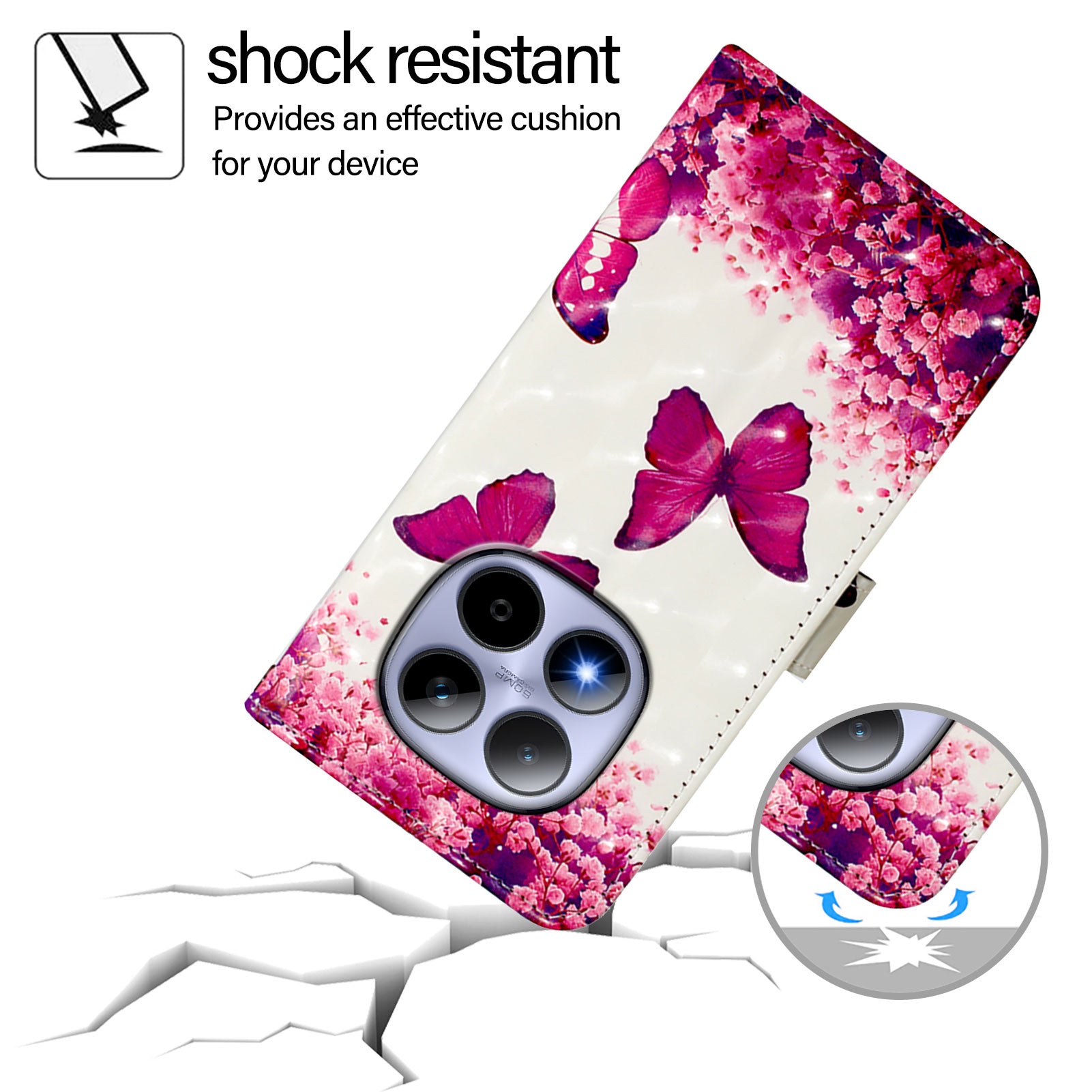 For Xiaomi Redmi Note 15 Pro 5G (Global) Leather Case Pattern Printing Wallet Stand Mobile Cover with Strap - Rose Butterflies