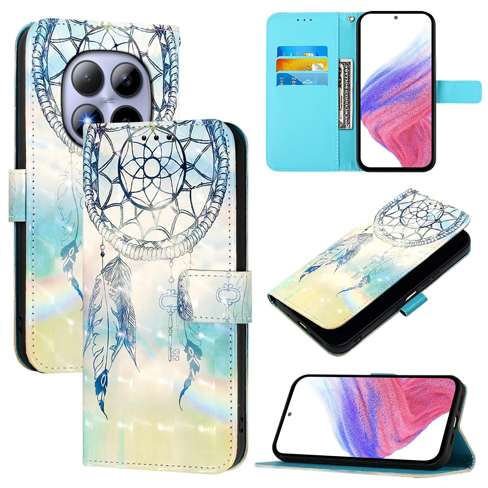 For Xiaomi Redmi Note 15 Pro 5G (Global) Leather Case Pattern Printing Wallet Stand Mobile Cover with Strap - Dream Wind Chime