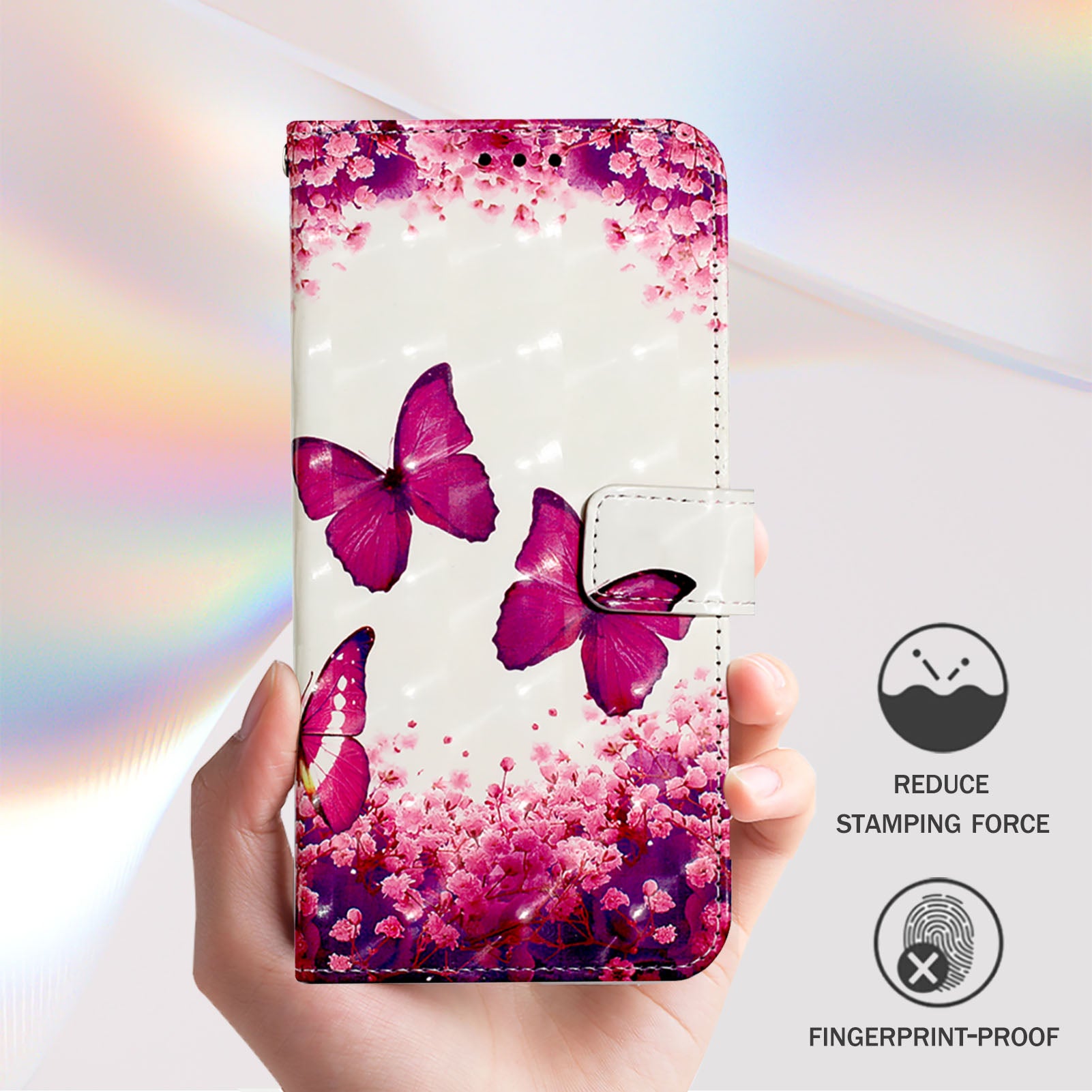 For Xiaomi Poco M8 Pro 5G / Redmi Note 15 Pro+ 5G (Global) Leather Case Pattern Printing Wallet Stand Mobile Cover with Strap - Rose Butterflies