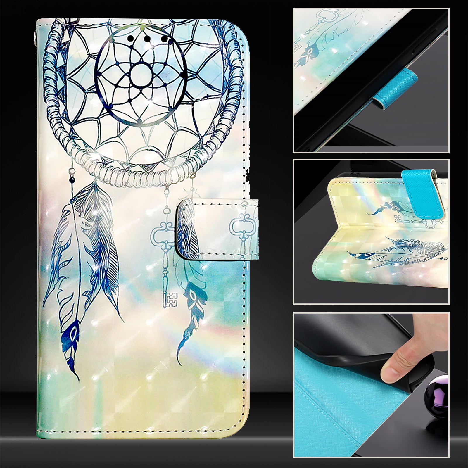 For Xiaomi Poco M8 Pro 5G / Redmi Note 15 Pro+ 5G (Global) Leather Case Pattern Printing Wallet Stand Mobile Cover with Strap - Dream Wind Chime