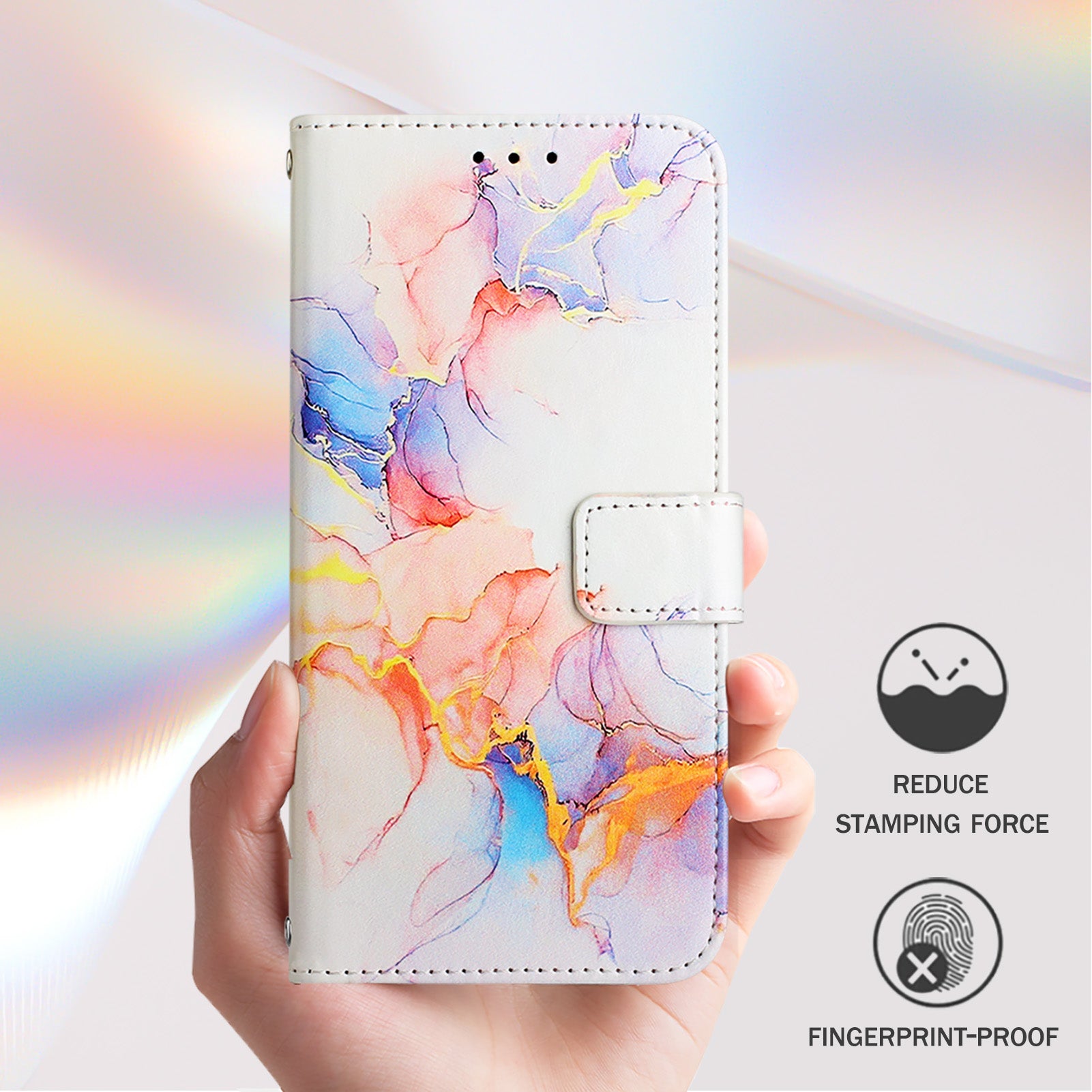 For Xiaomi Redmi Note 15 Pro 5G (Global) Case with Strap Marble Pattern Leather Phone Cover Card Holder - Milky Way Marble White LS004