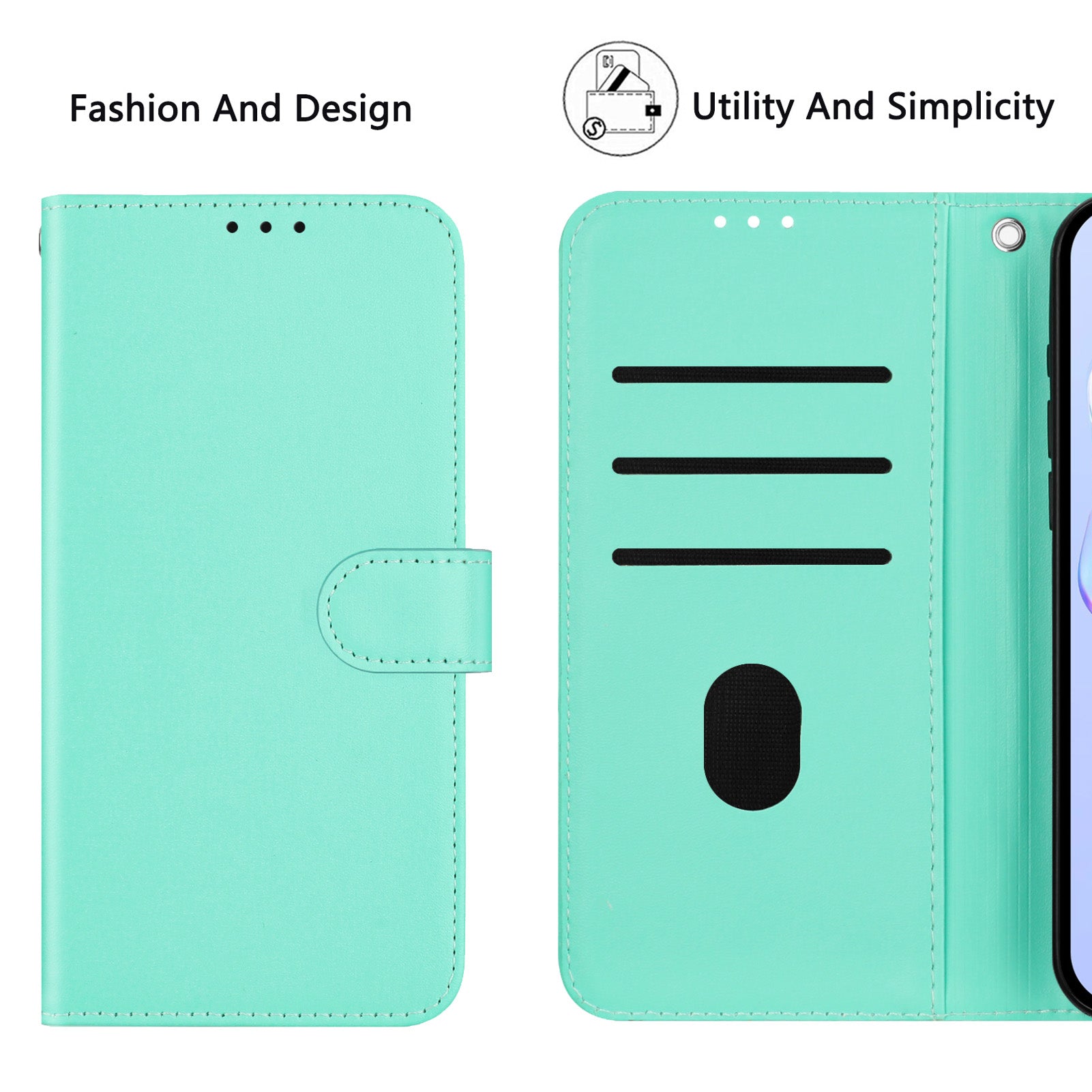 For Xiaomi Poco M8 Pro 5G / Redmi Note 15 Pro+ 5G (Global) Case Solid Color Wallet Leather Phone Cover with Strap - Green