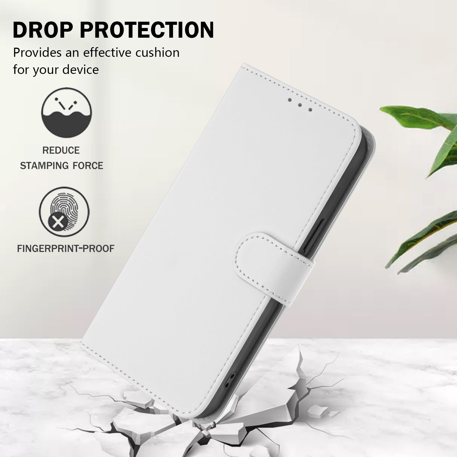 For Xiaomi Poco M8 Pro 5G / Redmi Note 15 Pro+ 5G (Global) Case Solid Color Wallet Leather Phone Cover with Strap - White