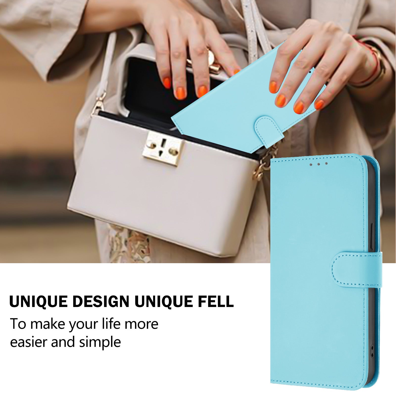 For Xiaomi Poco M8 Pro 5G / Redmi Note 15 Pro+ 5G (Global) Case Solid Color Wallet Leather Phone Cover with Strap - Sky Blue