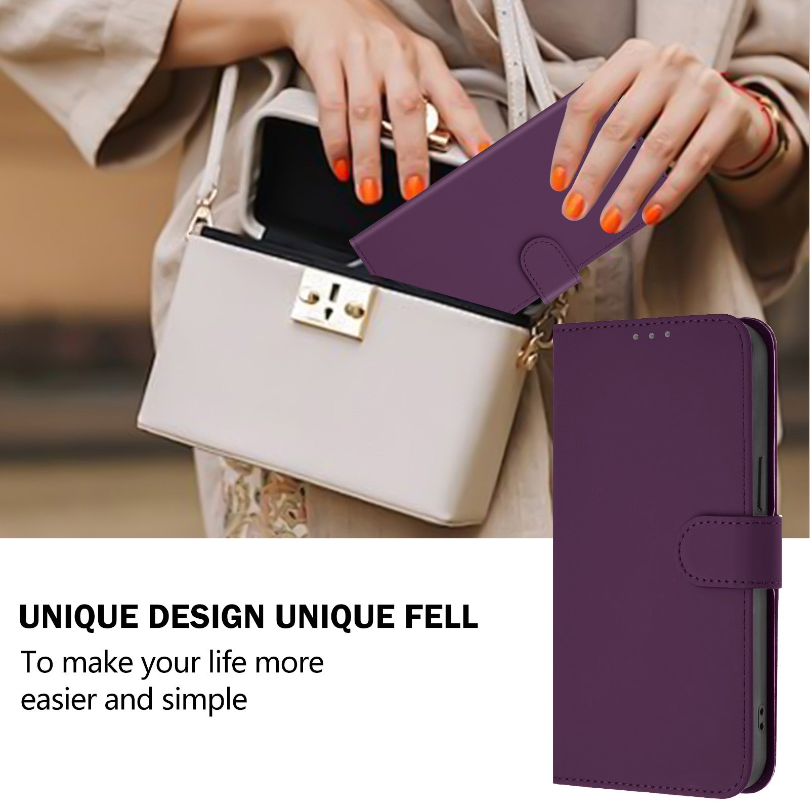 For Xiaomi Poco M8 Pro 5G / Redmi Note 15 Pro+ 5G (Global) Case Solid Color Wallet Leather Phone Cover with Strap - Voilet