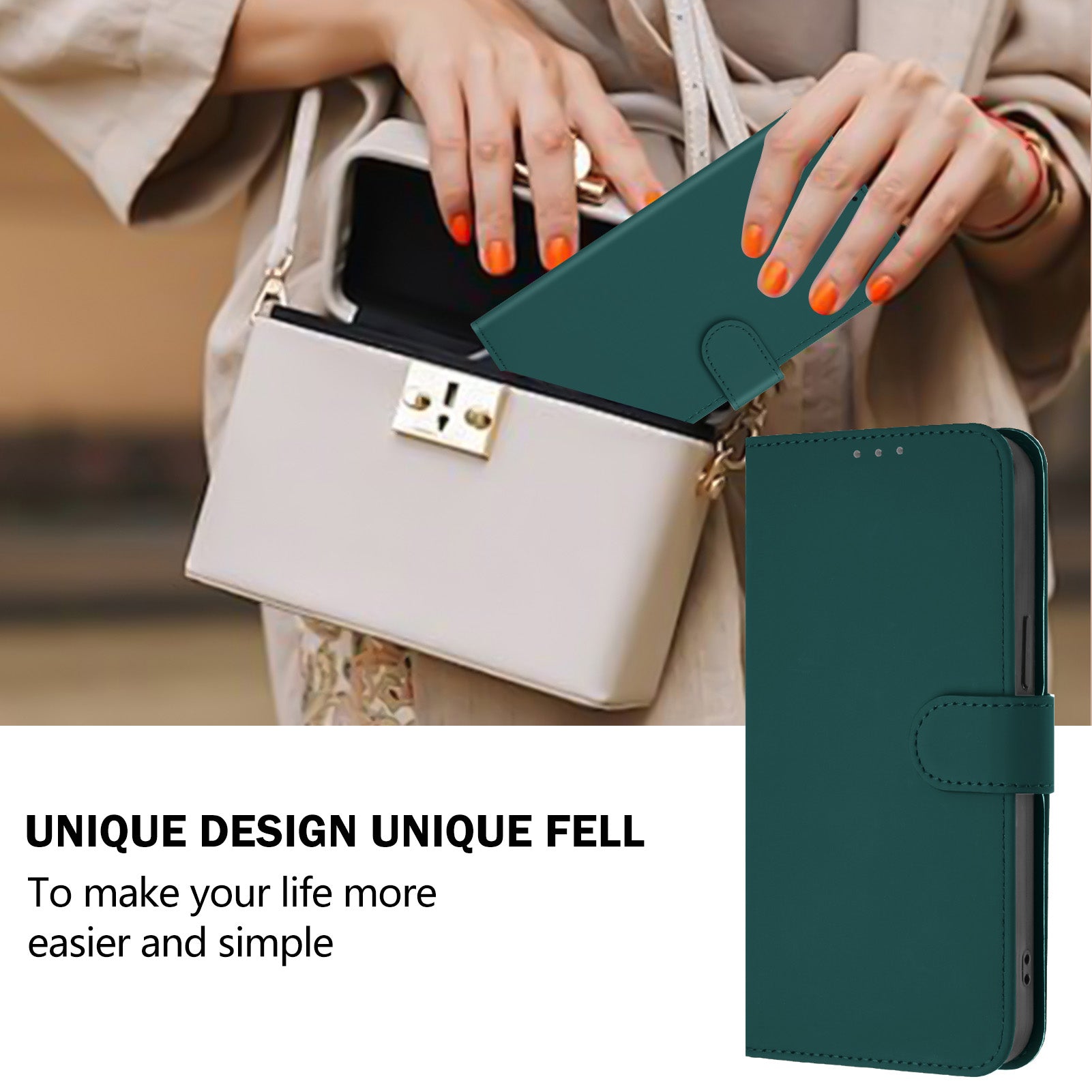 For Xiaomi Poco M8 Pro 5G / Redmi Note 15 Pro+ 5G (Global) Case Solid Color Wallet Leather Phone Cover with Strap - Dark Green