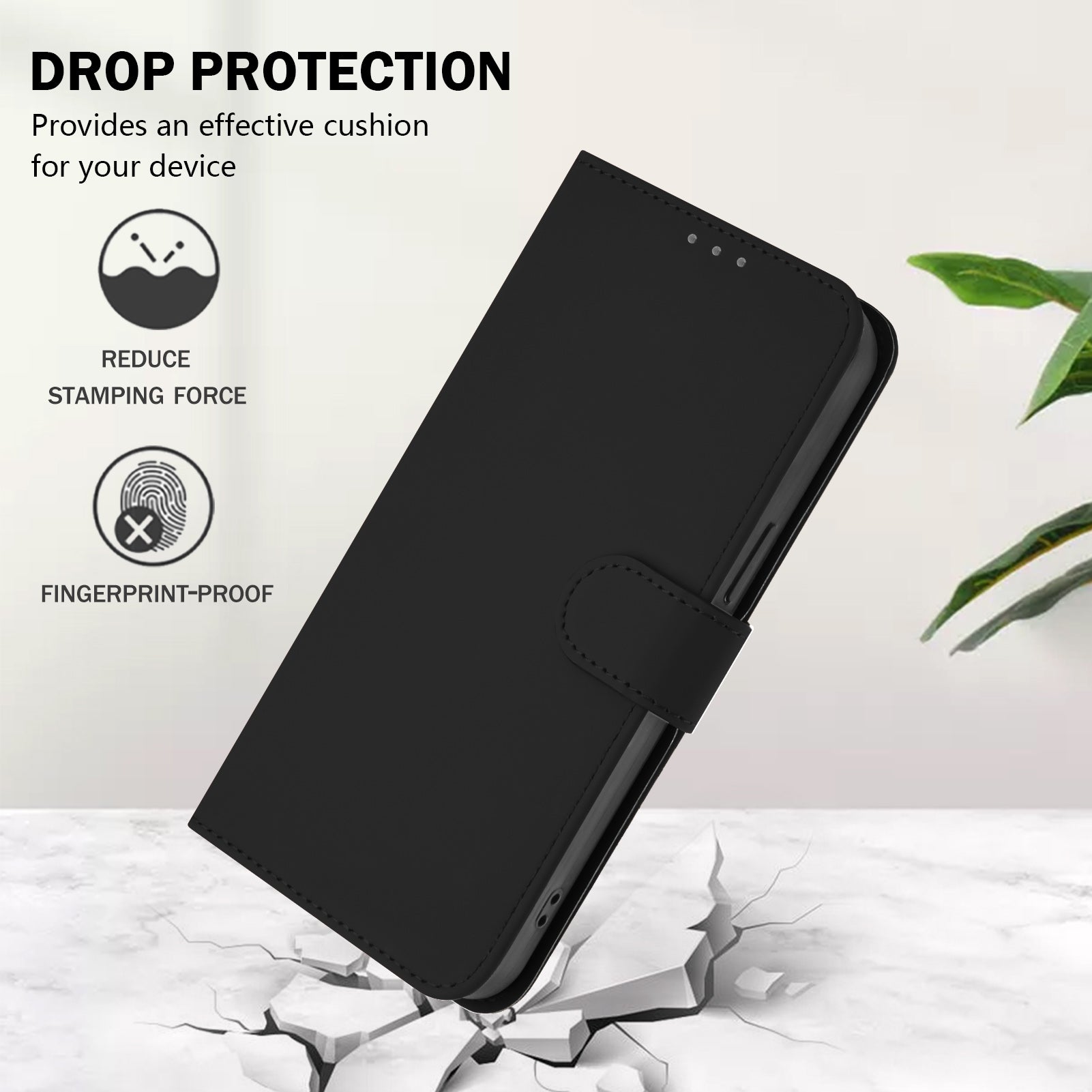 For Xiaomi Redmi Note 15 Pro 5G (Global) Case Solid Color Wallet Leather Phone Cover with Strap - Black