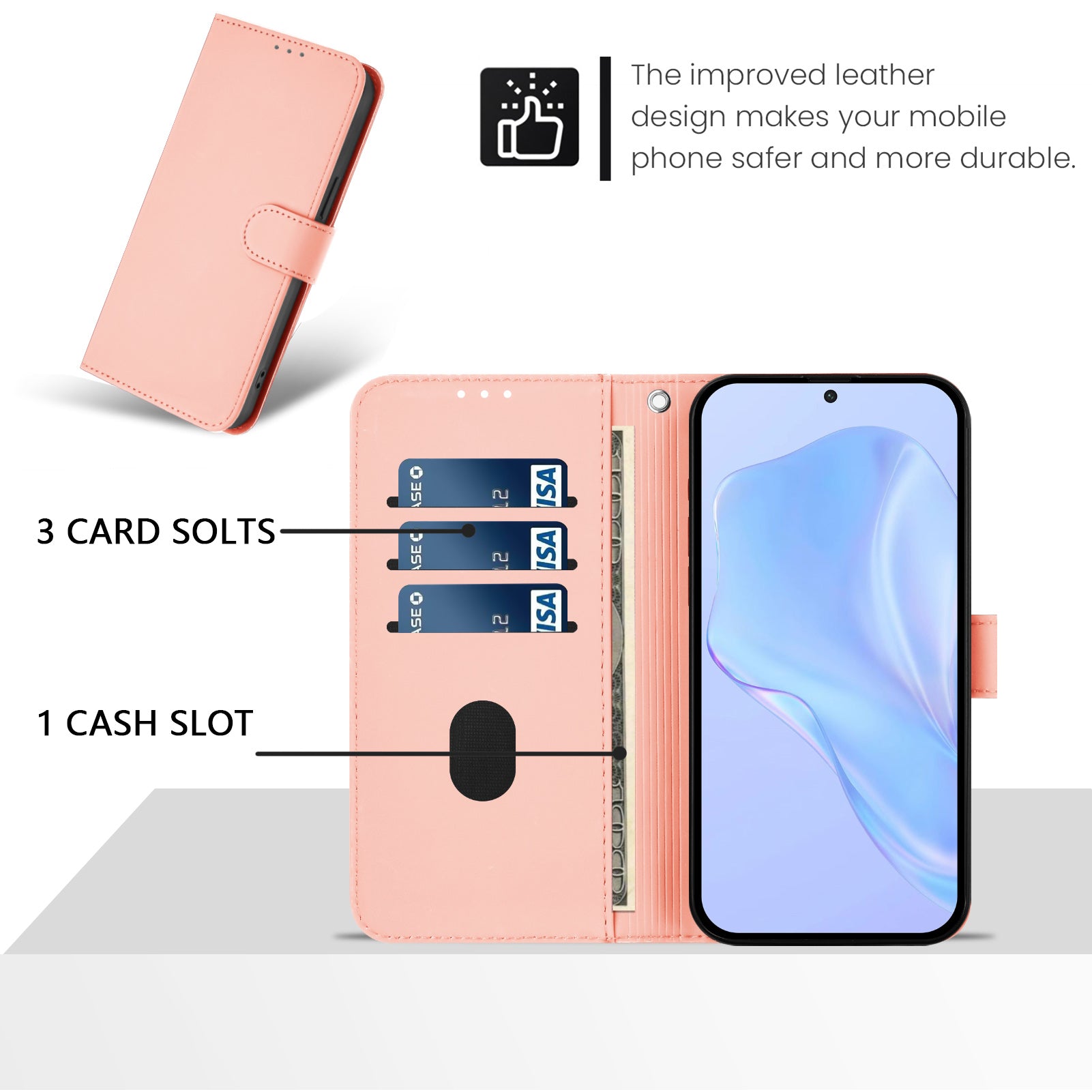 For Xiaomi Redmi Note 15 Pro 5G (Global) Case Solid Color Wallet Leather Phone Cover with Strap - Pink