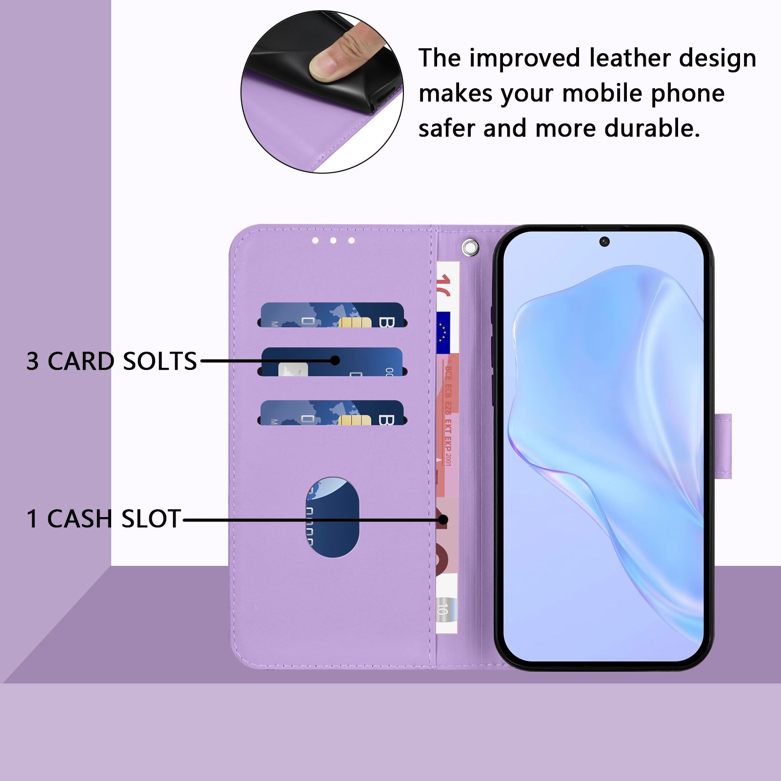 For Xiaomi Redmi Note 15 Pro 5G (Global) Case Solid Color Wallet Leather Phone Cover with Strap - Lavender