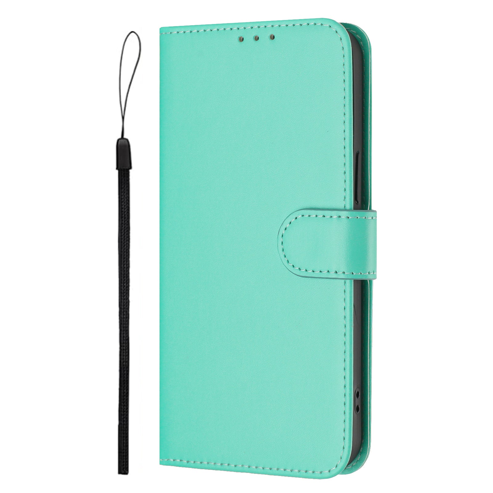 For Xiaomi Redmi Note 15 Pro 5G (Global) Case Solid Color Wallet Leather Phone Cover with Strap - Green