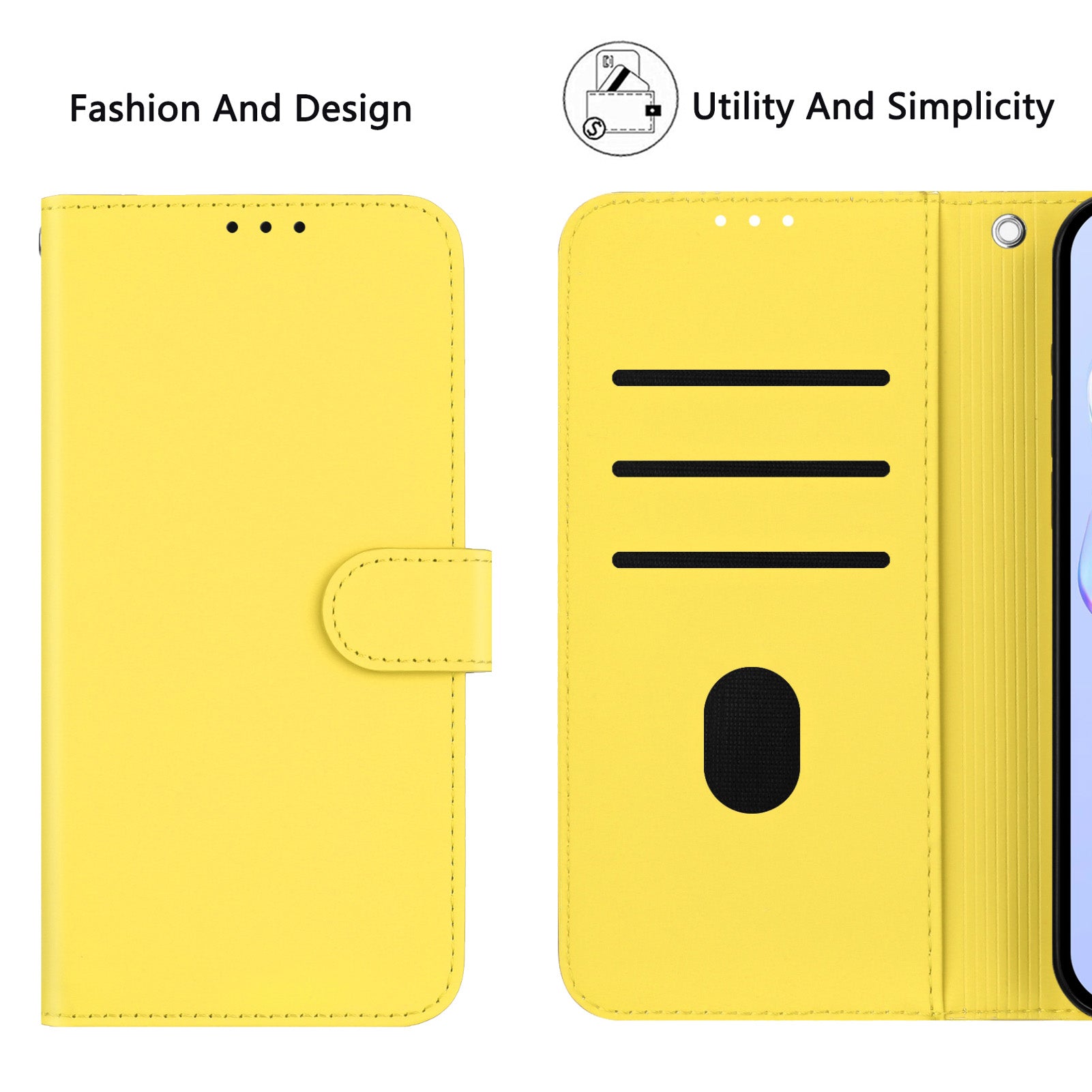 For Xiaomi Redmi Note 15 Pro 5G (Global) Case Solid Color Wallet Leather Phone Cover with Strap - Lemon