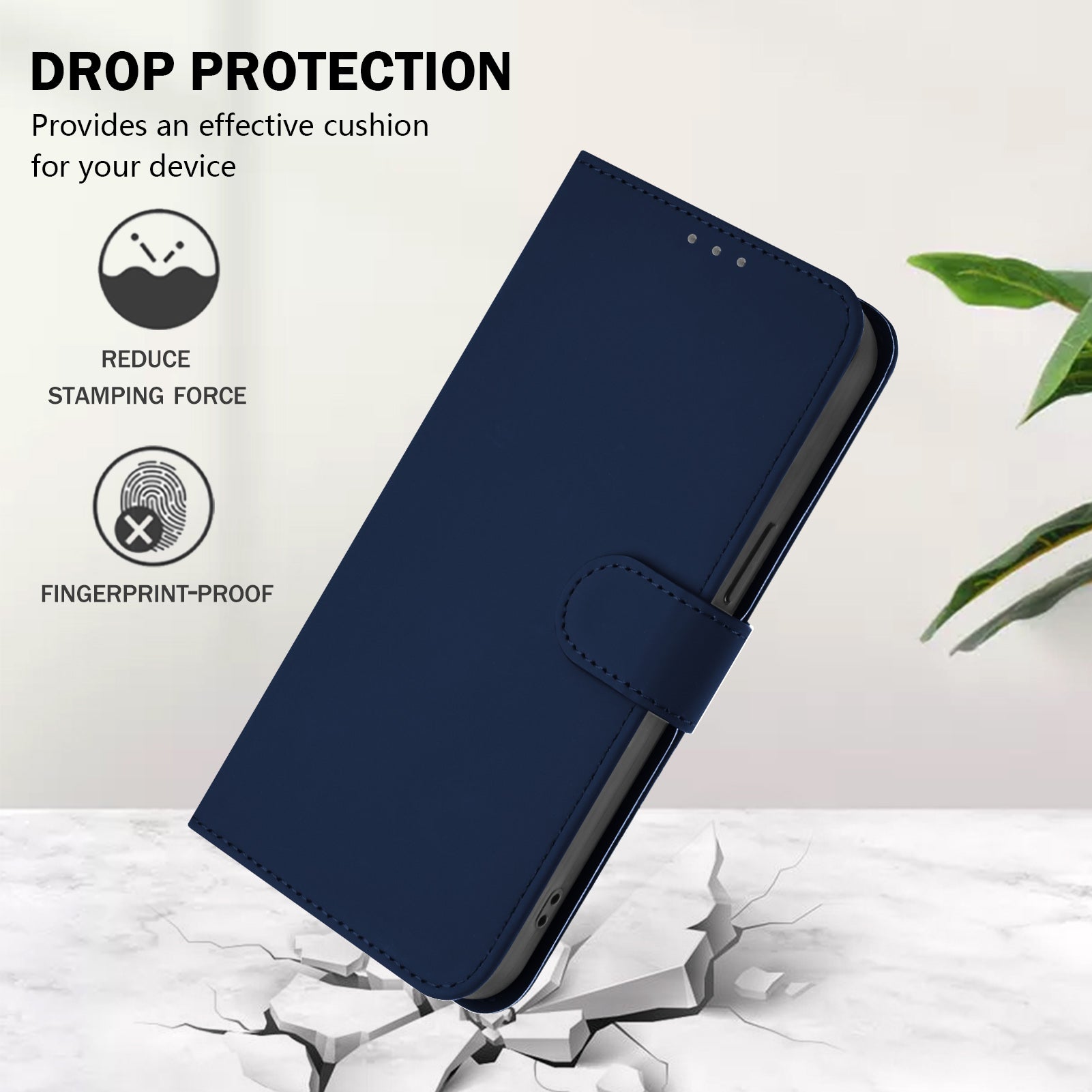 For Xiaomi Redmi Note 15 Pro 5G (Global) Case Solid Color Wallet Leather Phone Cover with Strap - Navy Blue