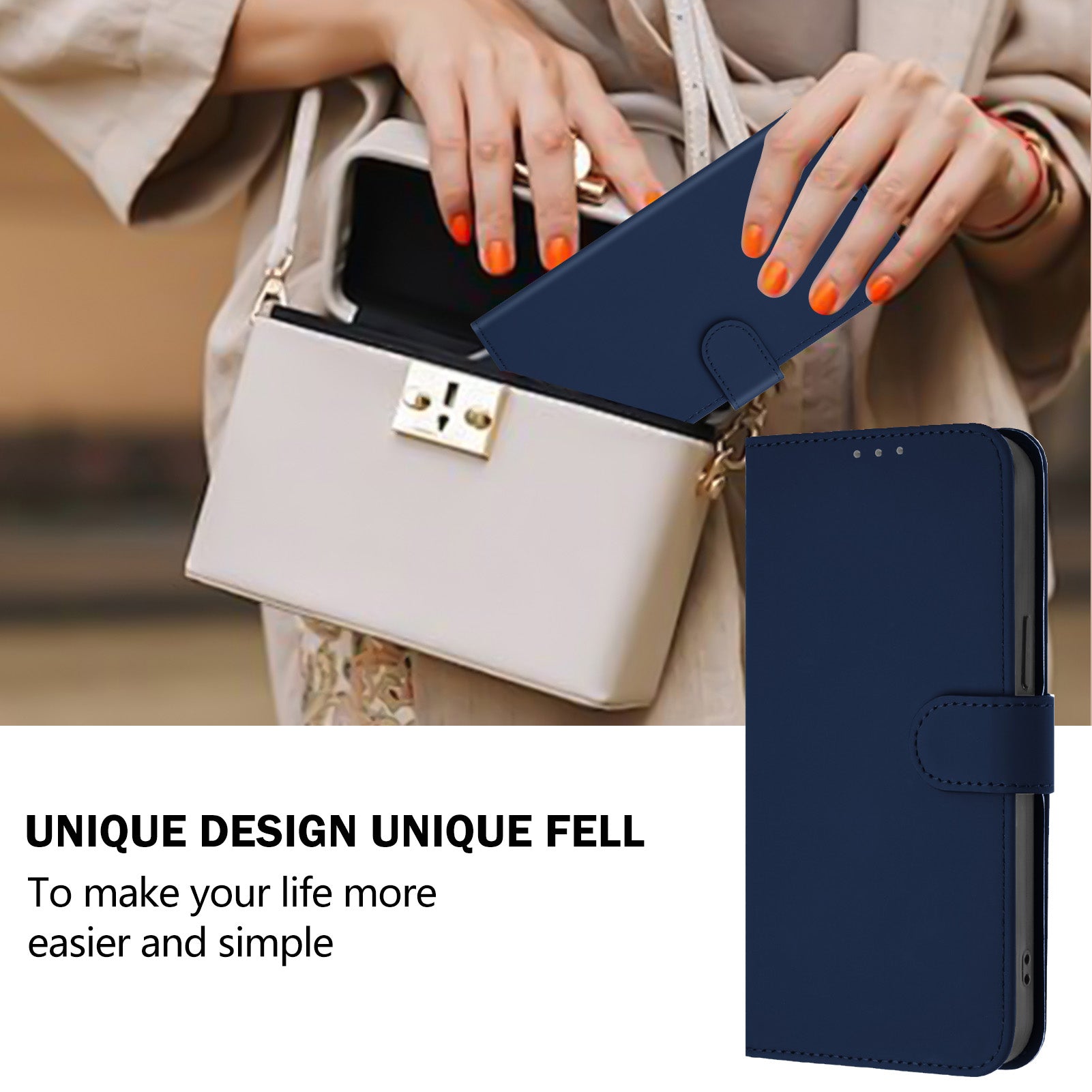 For Xiaomi Redmi Note 15 Pro 5G (Global) Case Solid Color Wallet Leather Phone Cover with Strap - Navy Blue