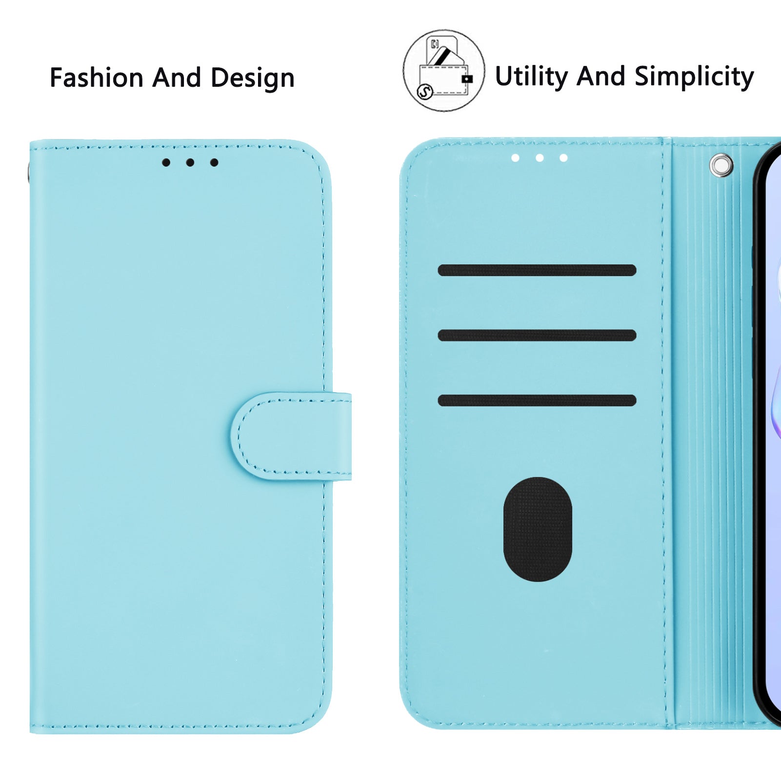 For Xiaomi Redmi Note 15 Pro 5G (Global) Case Solid Color Wallet Leather Phone Cover with Strap - Sky Blue