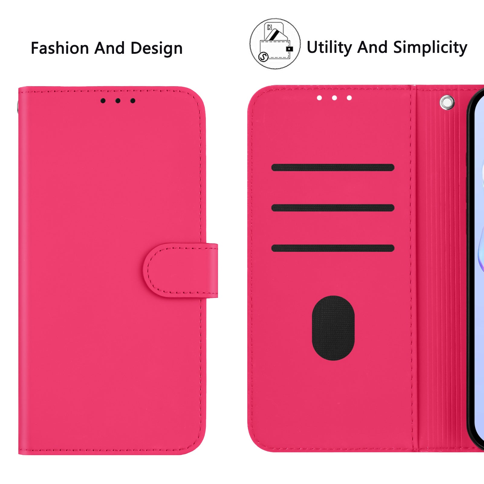For Xiaomi Redmi Note 15 Pro 5G (Global) Case Solid Color Wallet Leather Phone Cover with Strap - Rose Red