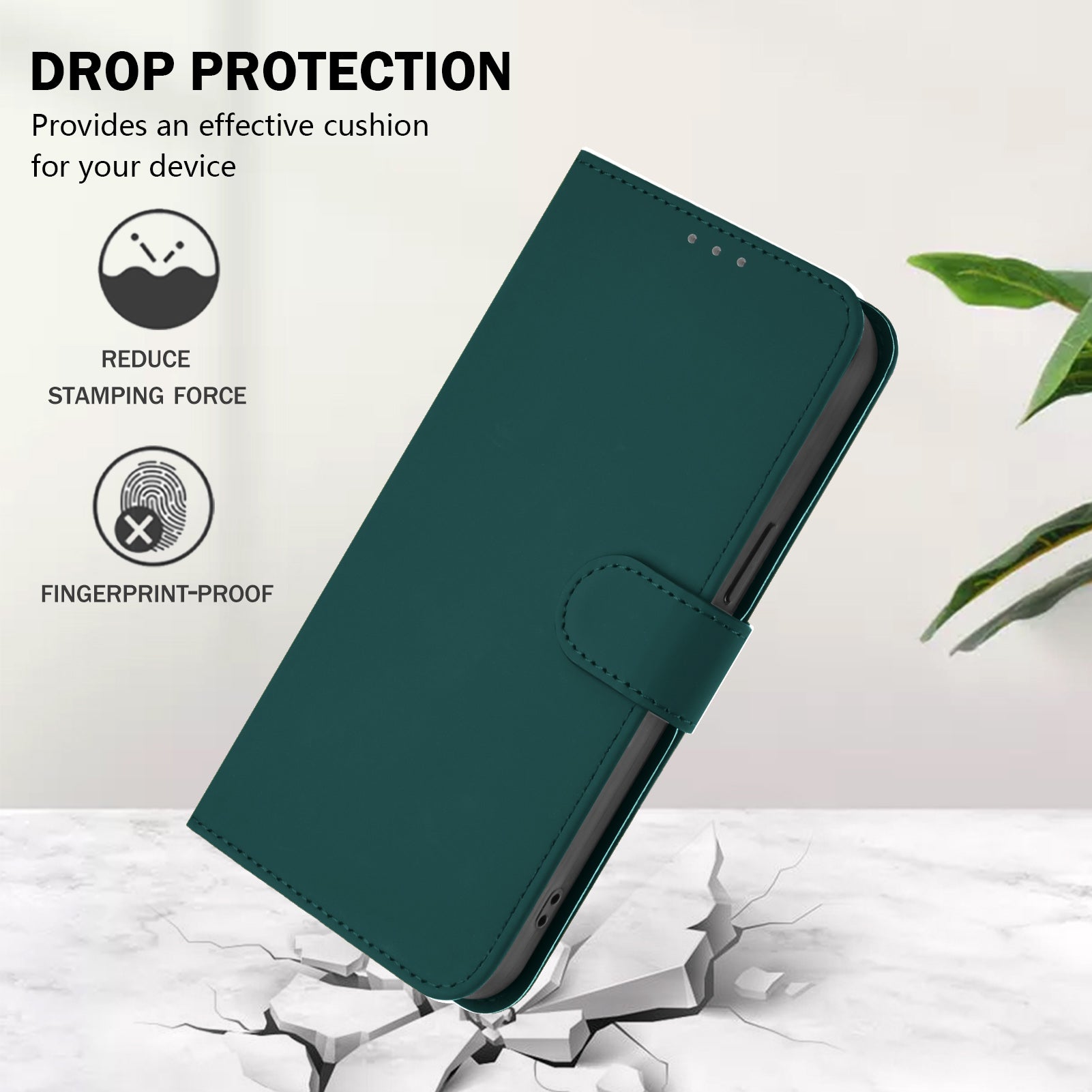 For Xiaomi Redmi Note 15 Pro 5G (Global) Case Solid Color Wallet Leather Phone Cover with Strap - Dark Green