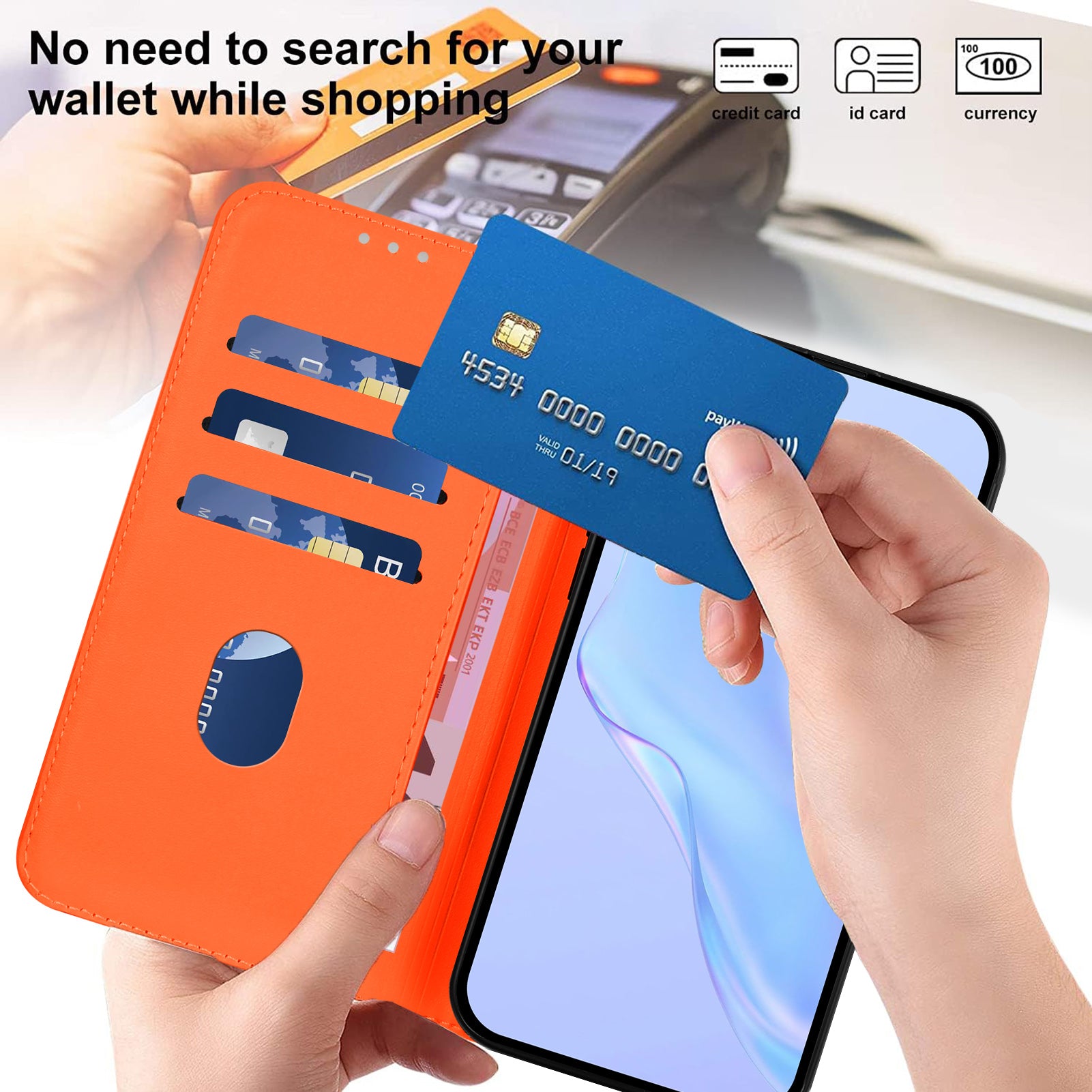 For Xiaomi Redmi Note 15 Pro 5G (Global) Case Solid Color Wallet Leather Phone Cover with Strap - Orange