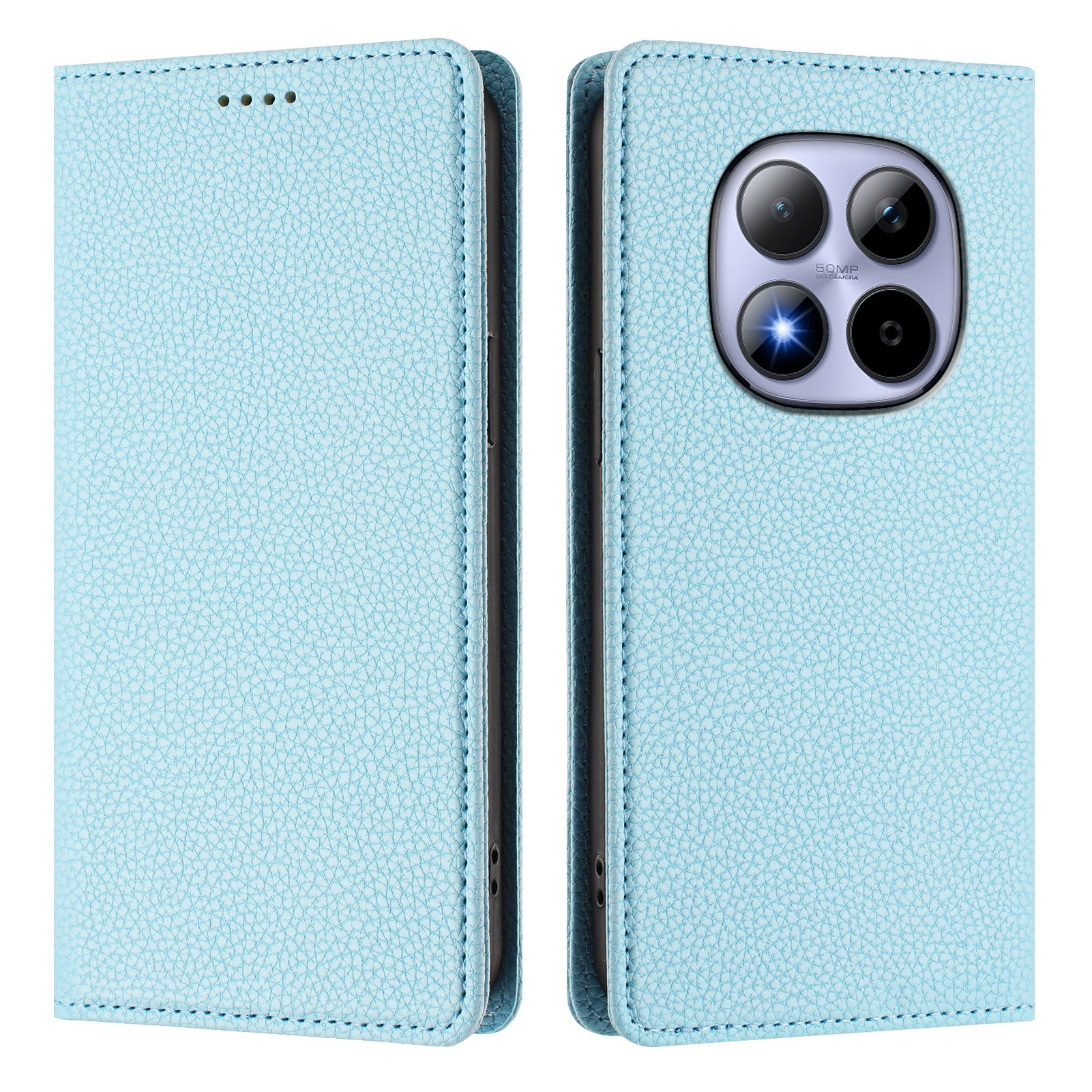 For Xiaomi Redmi Note 15 Pro 5G (Global) Wallet Case RFID Blocking Litchi Texture Leather Mobile Cover - Baby Blue