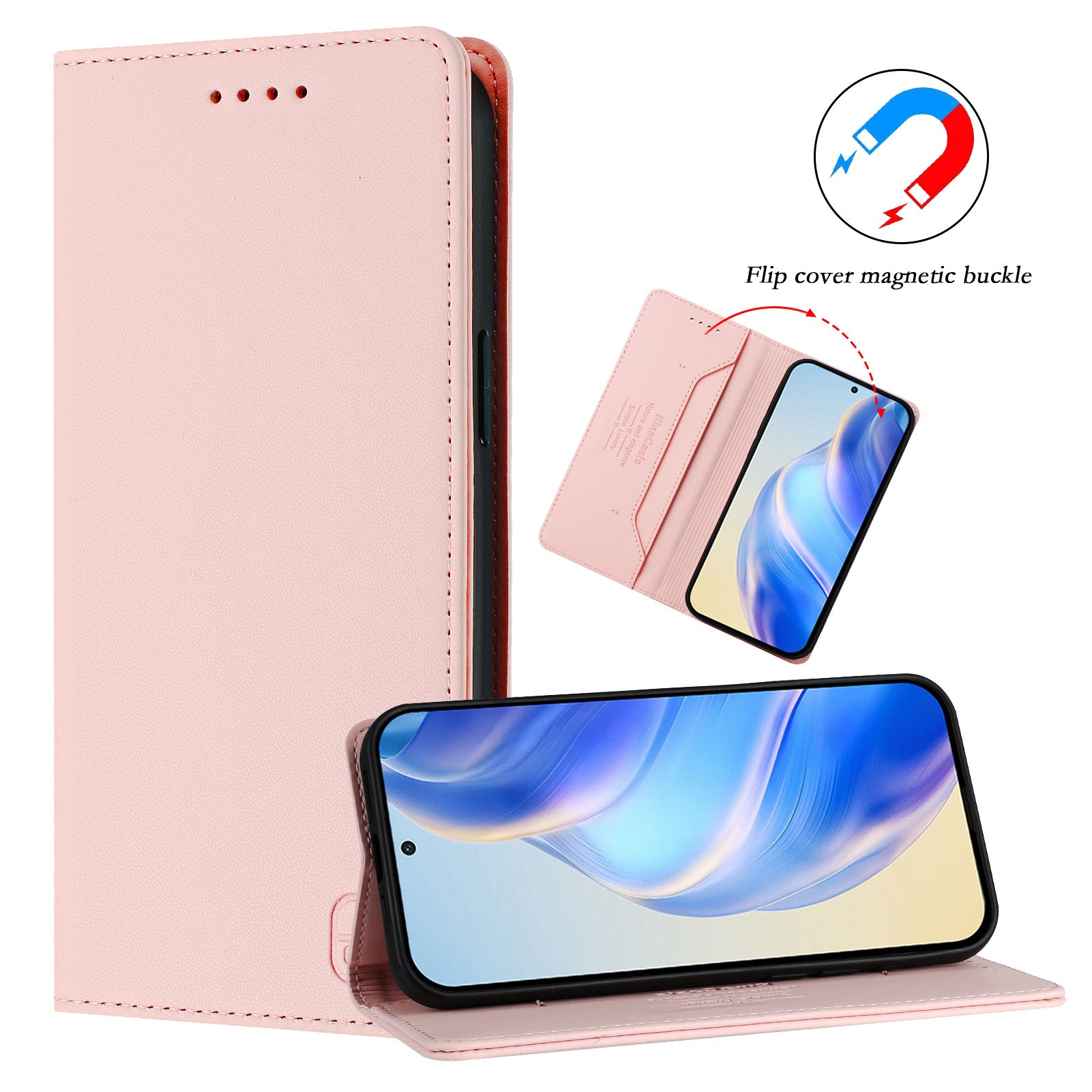 For Xiaomi Poco M8 Pro 5G / Redmi Note 15 Pro+ 5G (Global) Leather Case RINACASIS RC01 Phone Cover with RFID Blocking Wallet Stand - Pink