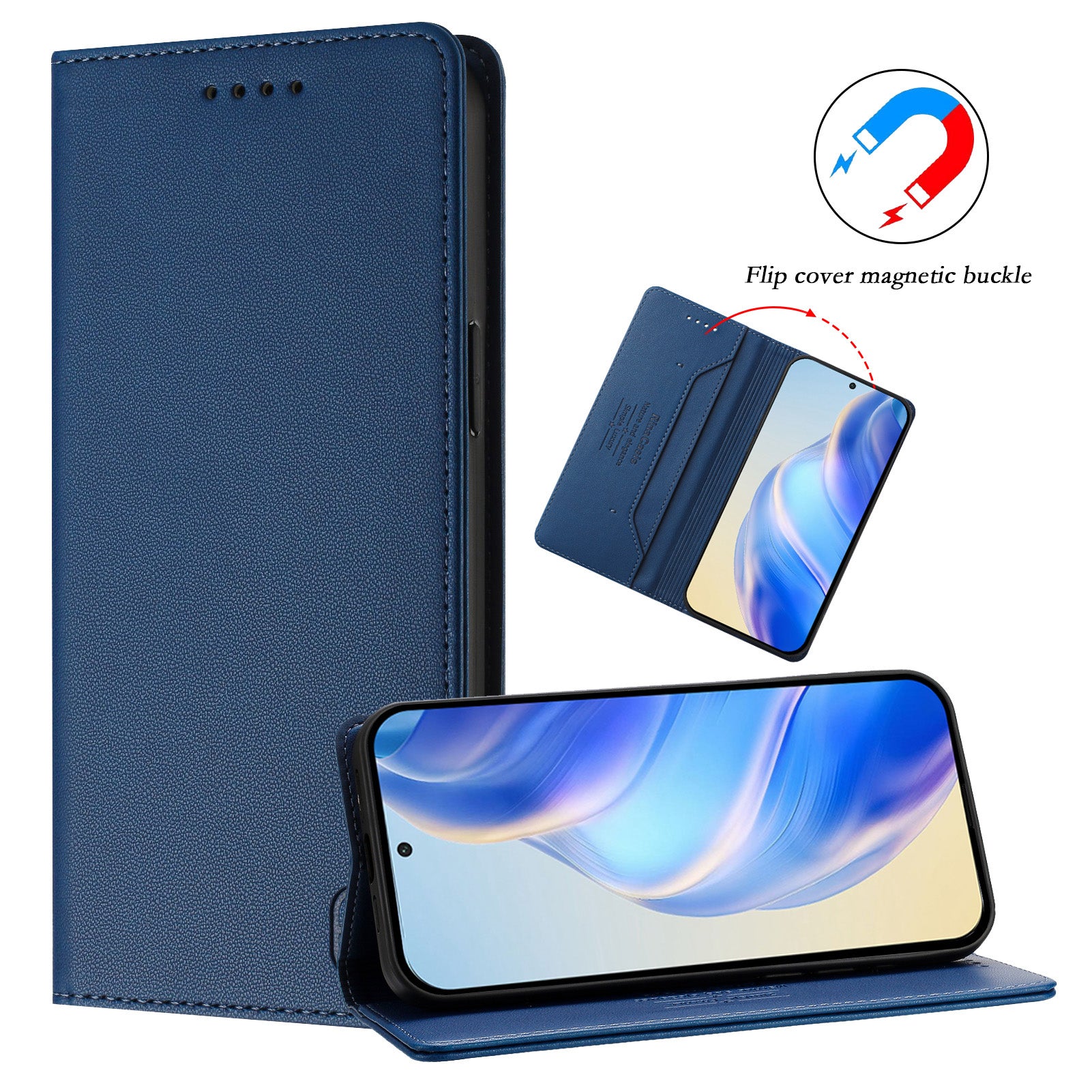 For Xiaomi Poco M8 Pro 5G / Redmi Note 15 Pro+ 5G (Global) Leather Case RINACASIS RC01 Phone Cover with RFID Blocking Wallet Stand - Dark Blue
