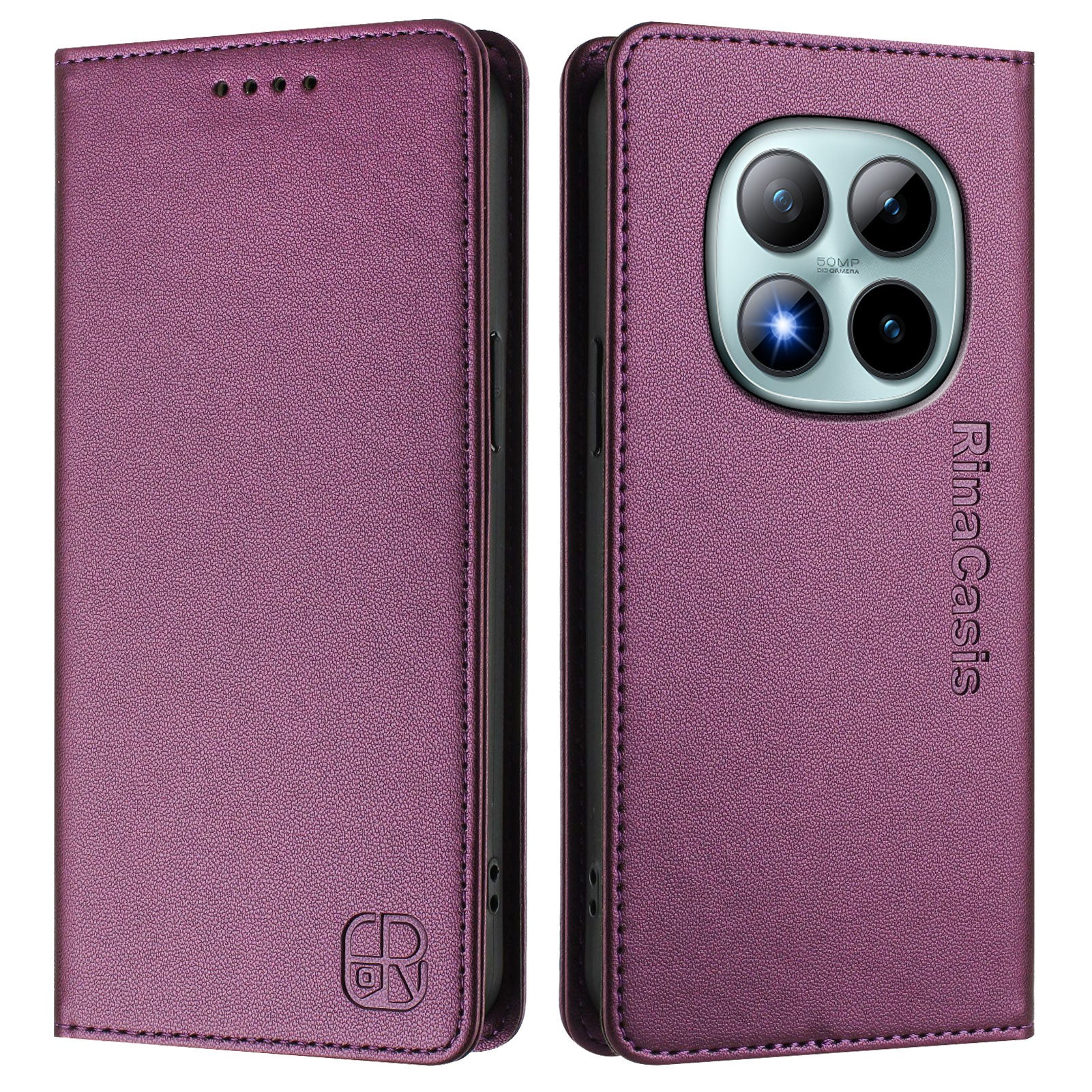 For Xiaomi Poco M8 Pro 5G / Redmi Note 15 Pro+ 5G (Global) Leather Case RINACASIS RC01 Phone Cover with RFID Blocking Wallet Stand - Violet
