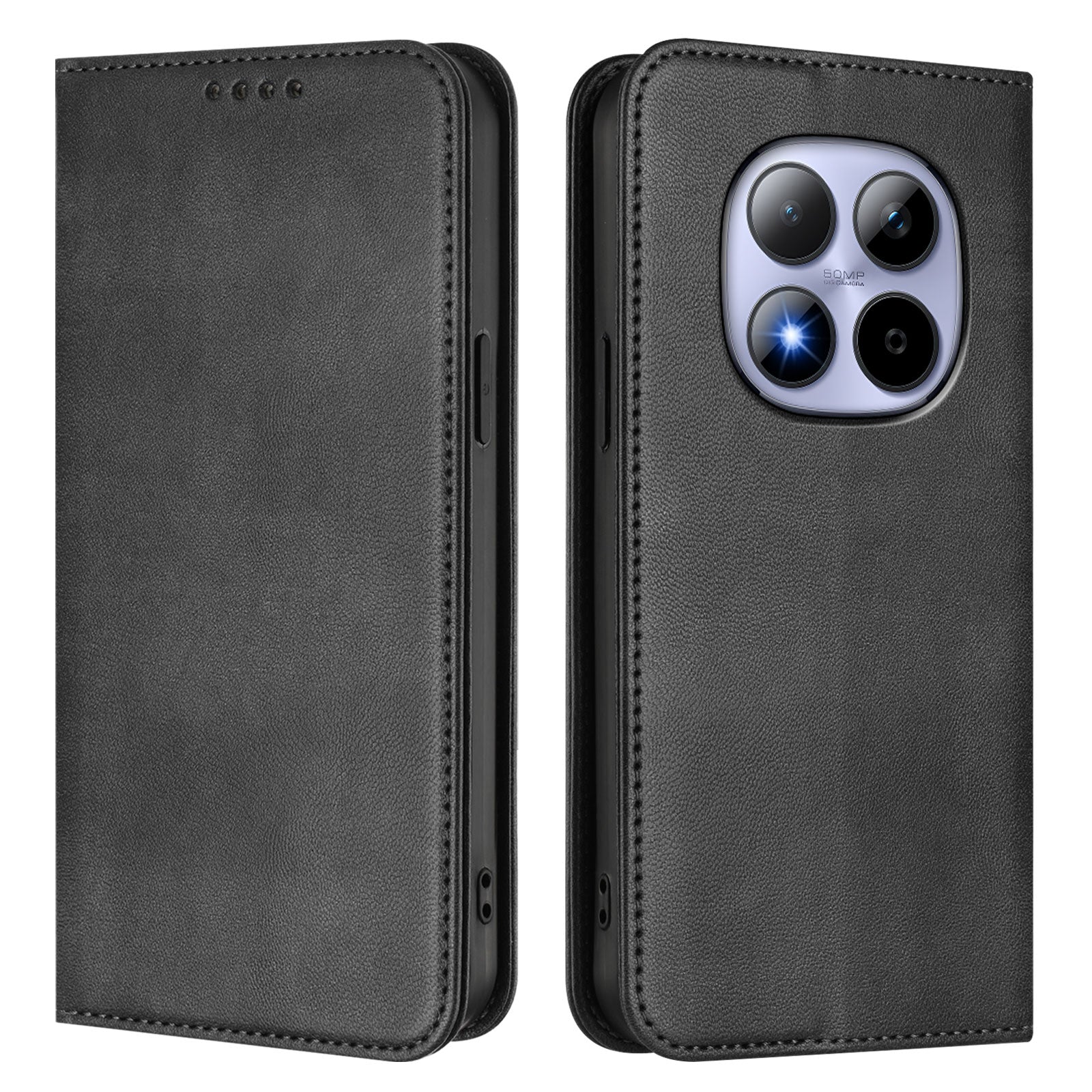 For Xiaomi Redmi Note 15 Pro 5G (Global) Wallet Cases Retro Texture RFID Blocking Leather Phone Cover - Black