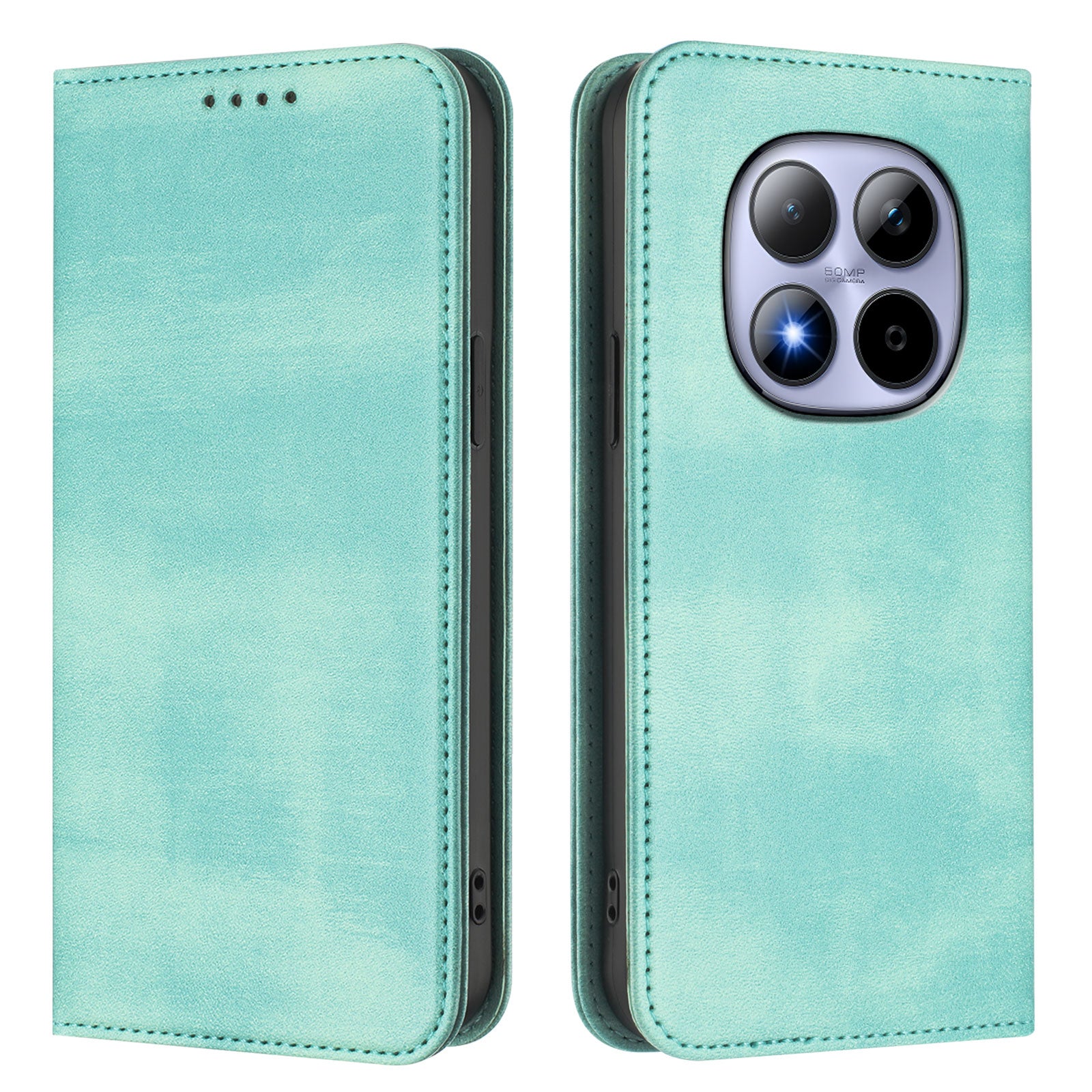 For Xiaomi Redmi Note 15 Pro 5G (Global) Wallet Cases Retro Texture RFID Blocking Leather Phone Cover - Mint Green