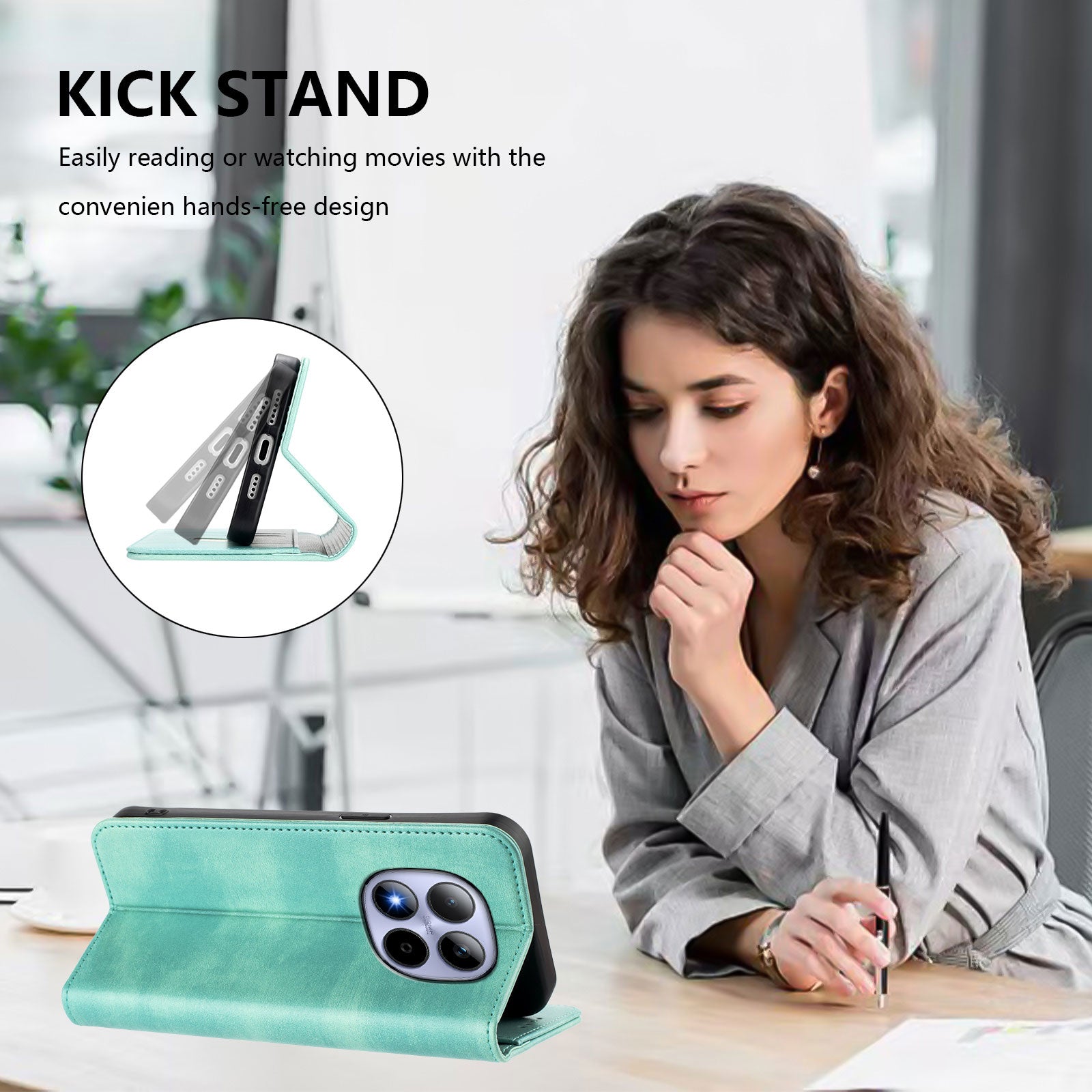 For Xiaomi Redmi Note 15 Pro 5G (Global) Wallet Cases Retro Texture RFID Blocking Leather Phone Cover - Mint Green