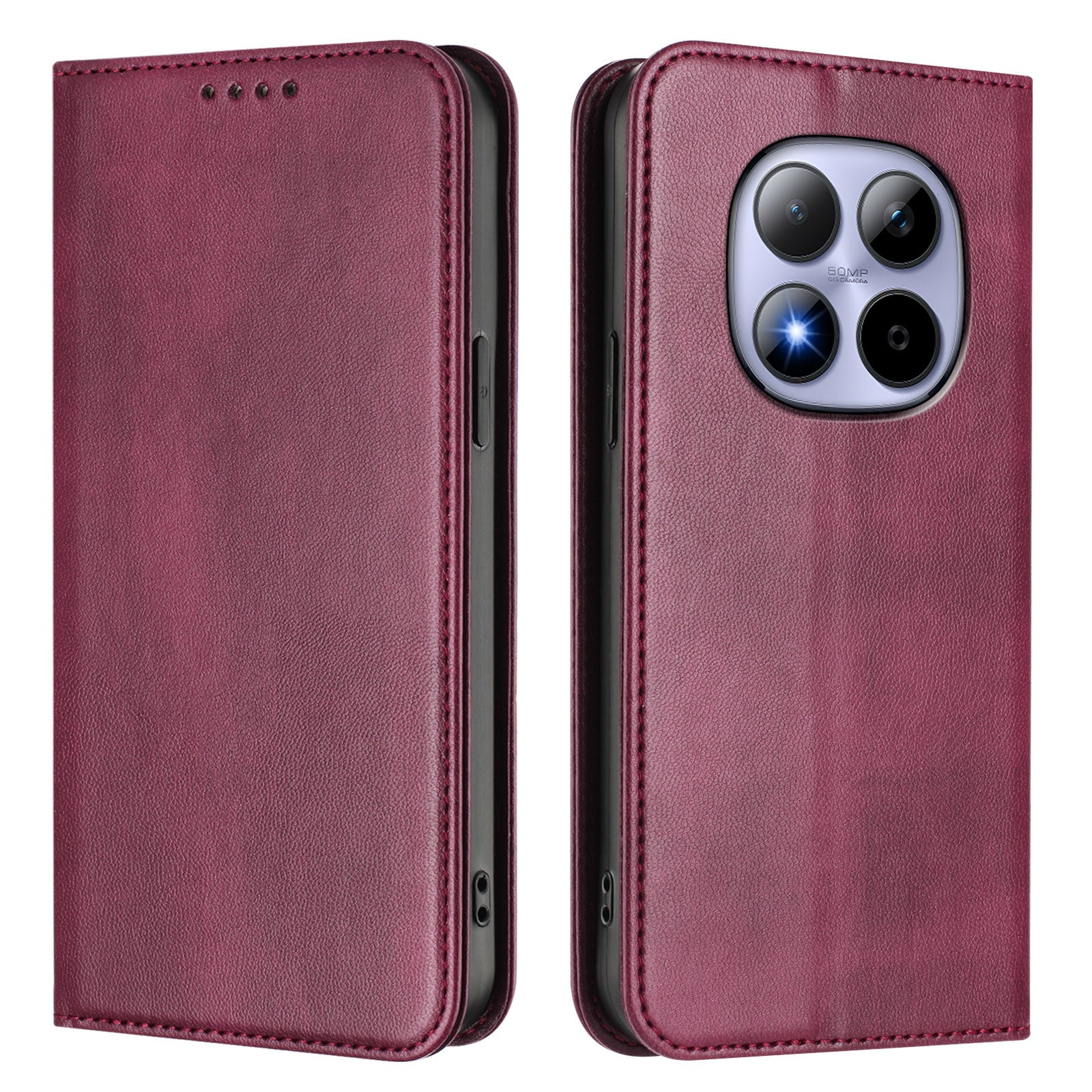 For Xiaomi Redmi Note 15 Pro 5G (Global) Wallet Cases Retro Texture RFID Blocking Leather Phone Cover - Wine Red