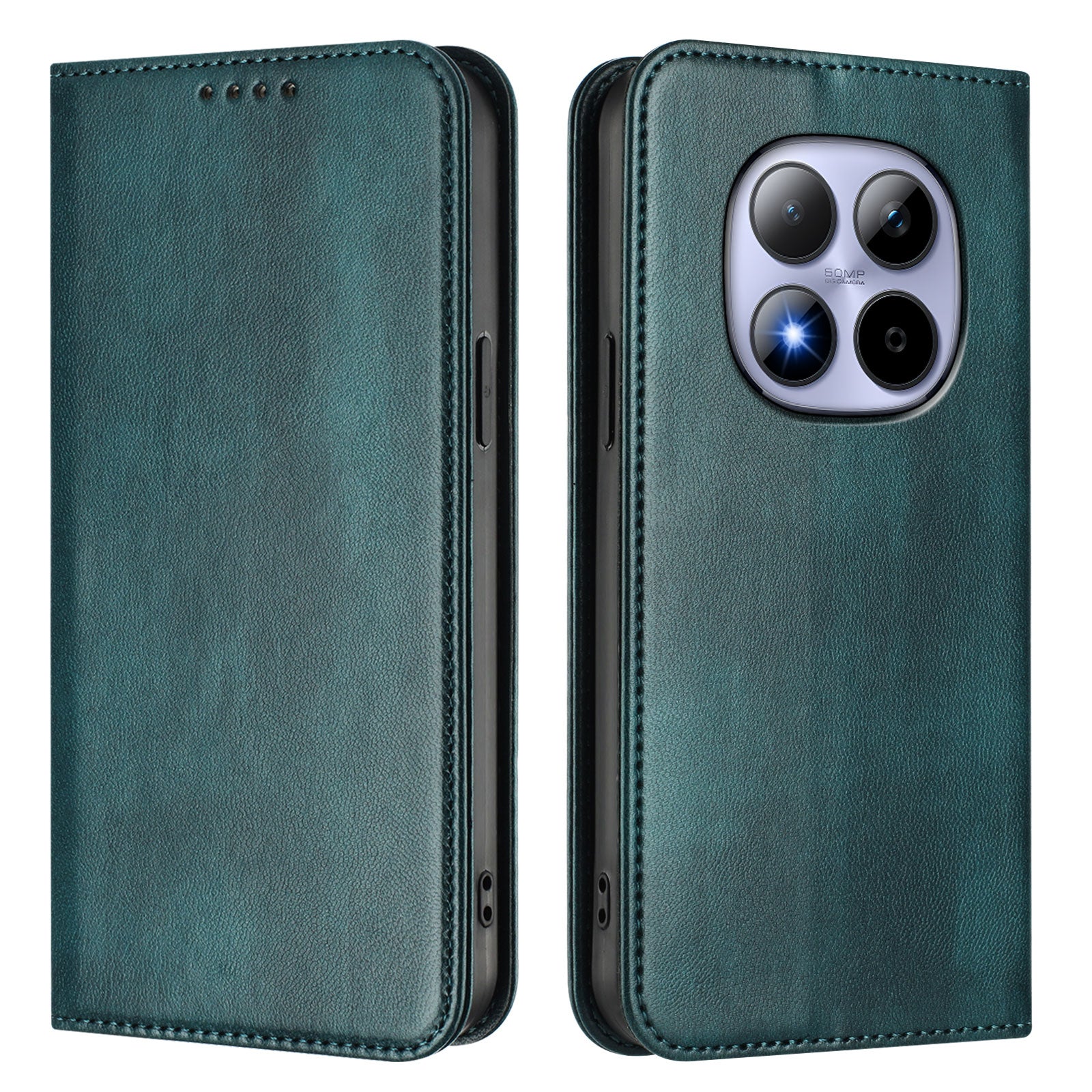 For Xiaomi Redmi Note 15 Pro 5G (Global) Wallet Cases Retro Texture RFID Blocking Leather Phone Cover - Dark Green