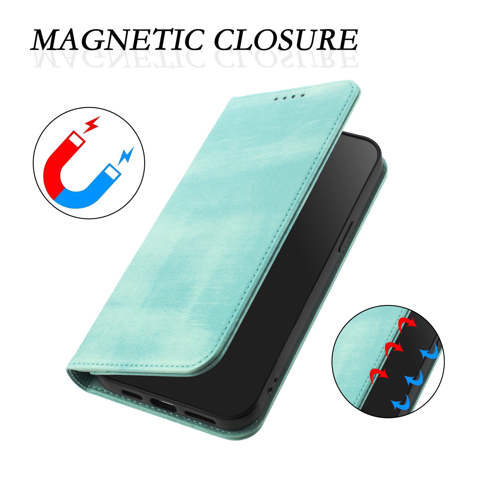 For Xiaomi Poco M8 Pro 5G / Redmi Note 15 Pro+ 5G (Global) Wallet Cases Retro Texture RFID Blocking Leather Phone Cover - Mint Green