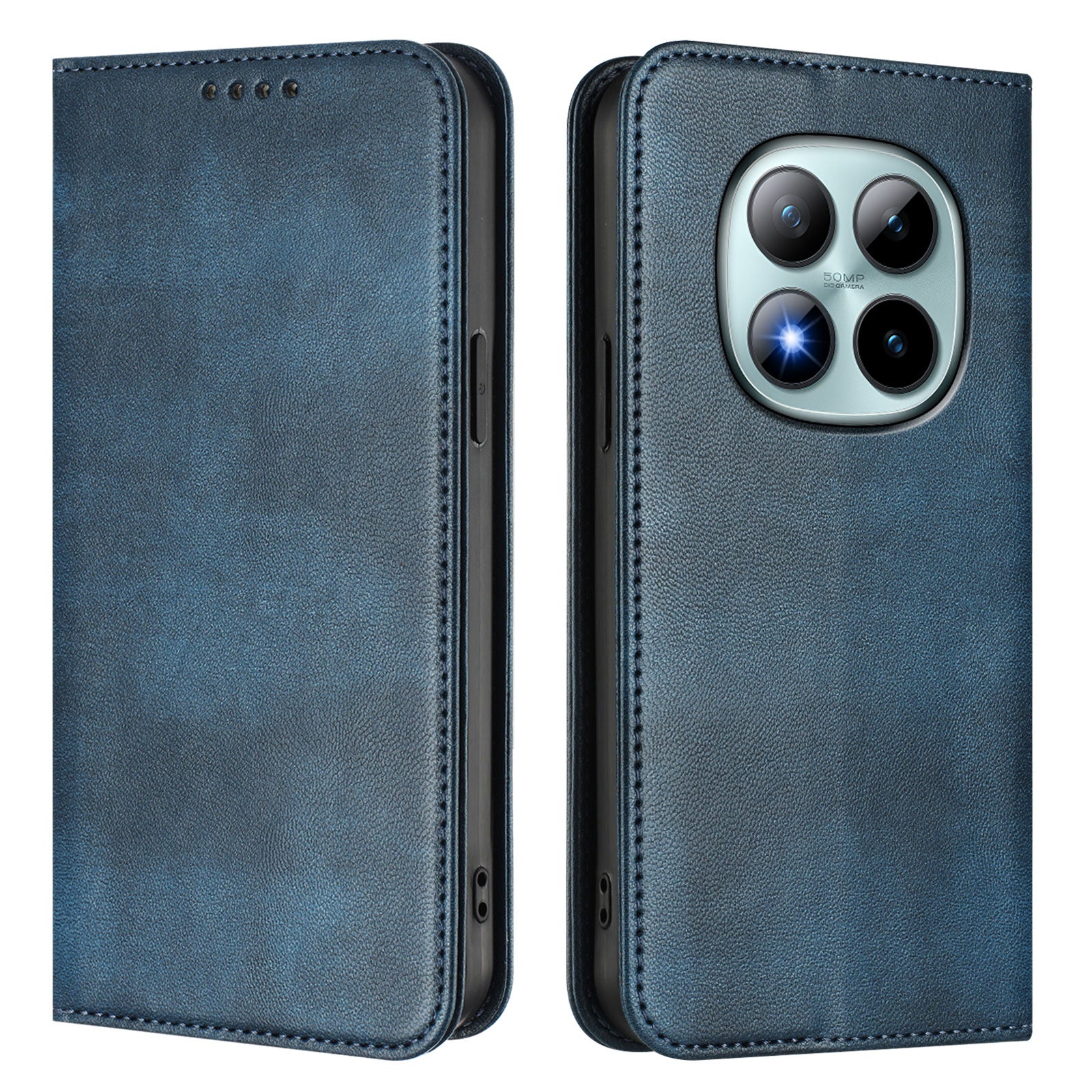 For Xiaomi Poco M8 Pro 5G / Redmi Note 15 Pro+ 5G (Global) Wallet Cases Retro Texture RFID Blocking Leather Phone Cover - Blue