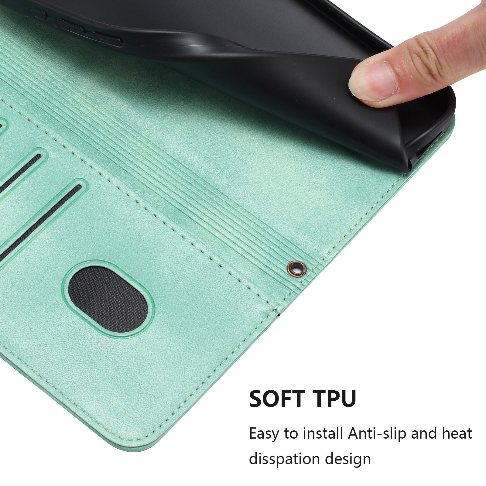 For Xiaomi Redmi Note 15 Pro 5G (Global) Cases Wallet Stand Retro Texture Leather Phone Cover with Lanyard - Mint Green