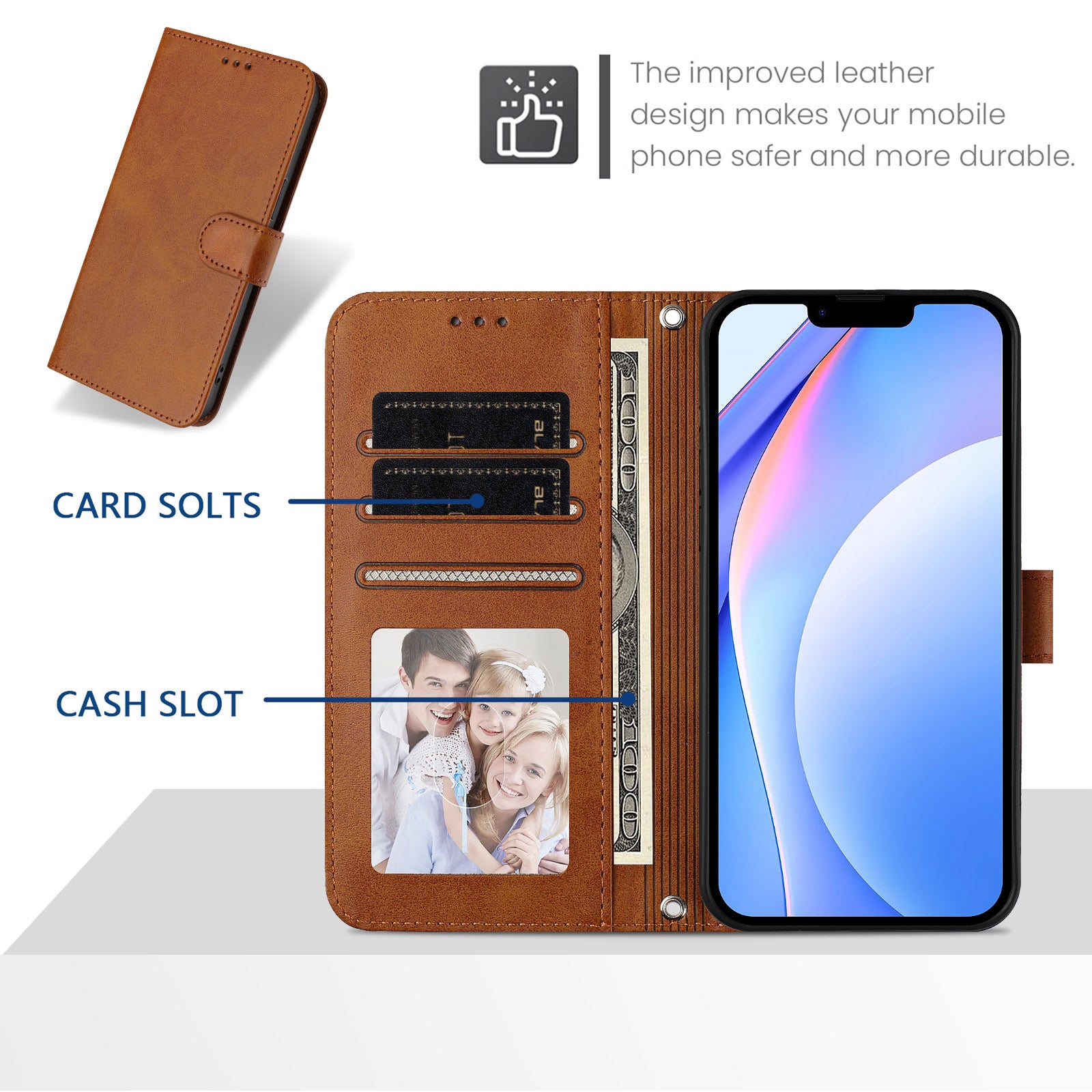 For Xiaomi Redmi Note 15 Pro 5G (Global) Wallet Case RFID Blocking Calf Texture Leather Stand Phone Cover with Strap - Brown