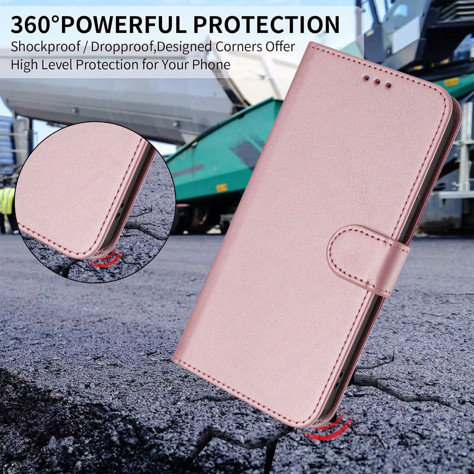For Xiaomi Redmi Note 15 Pro 5G (Global) Wallet Case RFID Blocking Calf Texture Leather Stand Phone Cover with Strap - Pink