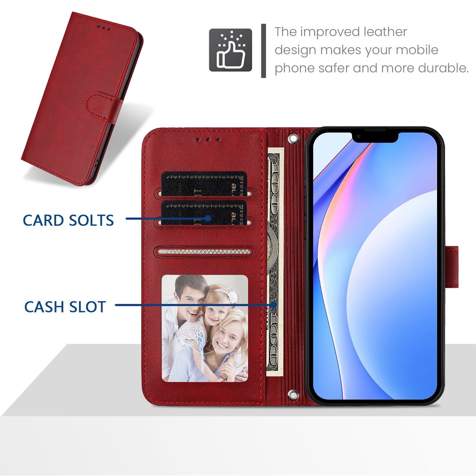 For Xiaomi Redmi Note 15 Pro 5G (Global) Wallet Case RFID Blocking Calf Texture Leather Stand Phone Cover with Strap - Wine Red