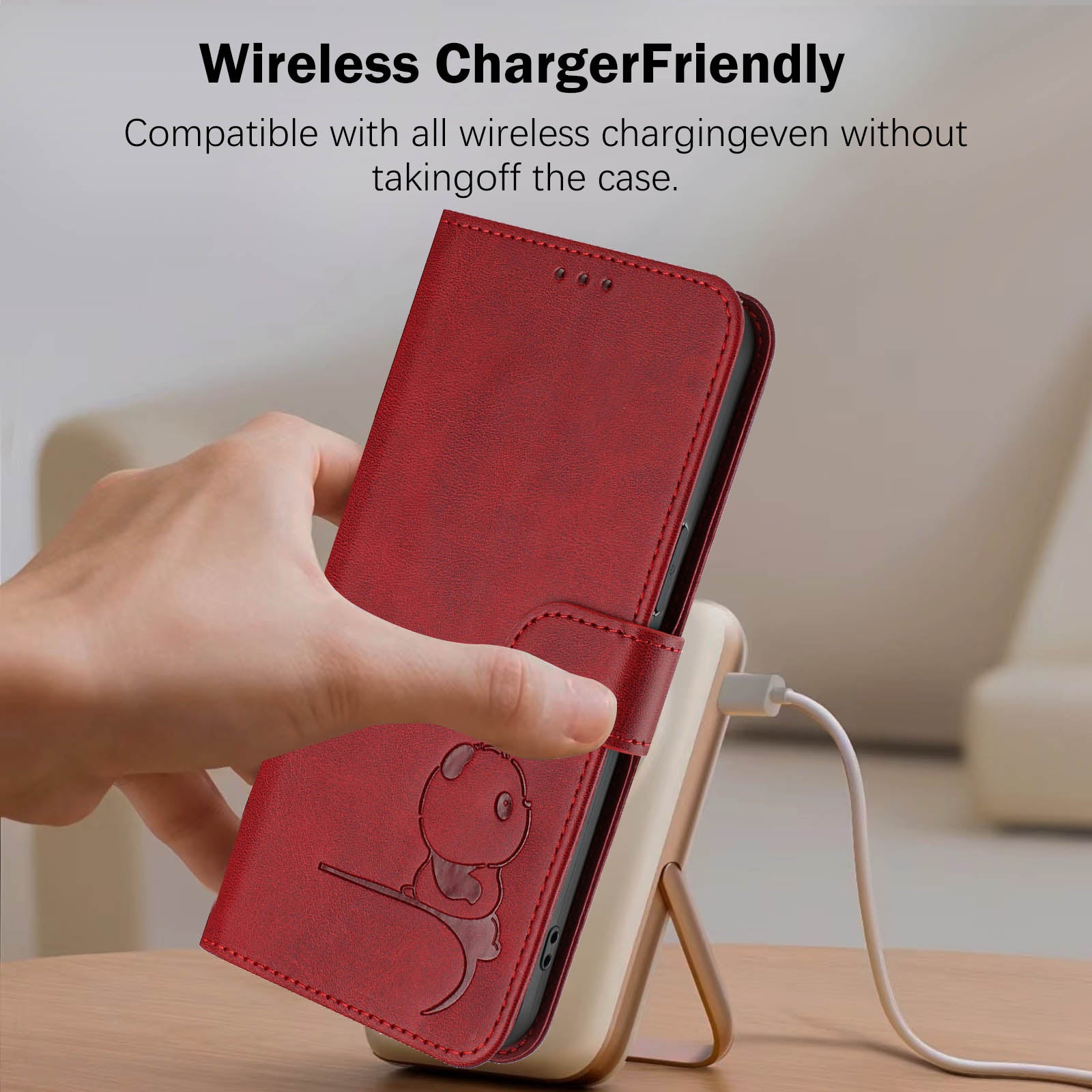 For Xiaomi Redmi Note 15 Pro 5G (Global) Case Panda Imprint RFID Blocking Wallet Leather Phone Cover with Wrist Strap - Wine Red