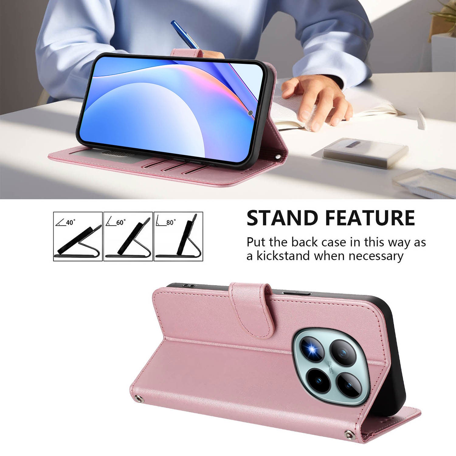 For Xiaomi Poco M8 Pro 5G / Redmi Note 15 Pro+ 5G (Global) Case Panda Imprint RFID Blocking Wallet Leather Phone Cover with Wrist Strap - Pink