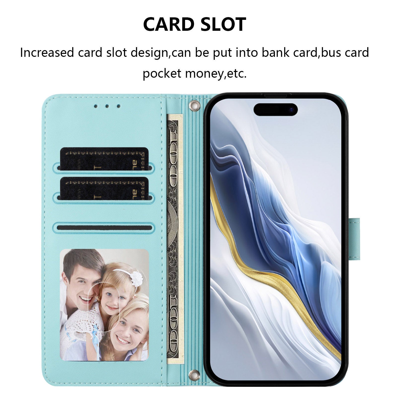 For Xiaomi Poco M8 Pro 5G / Redmi Note 15 Pro+ 5G (Global) Wallet Case with Wrist Strap Love Cat Pattern Imprint Leather Phone Cover - Mint Green