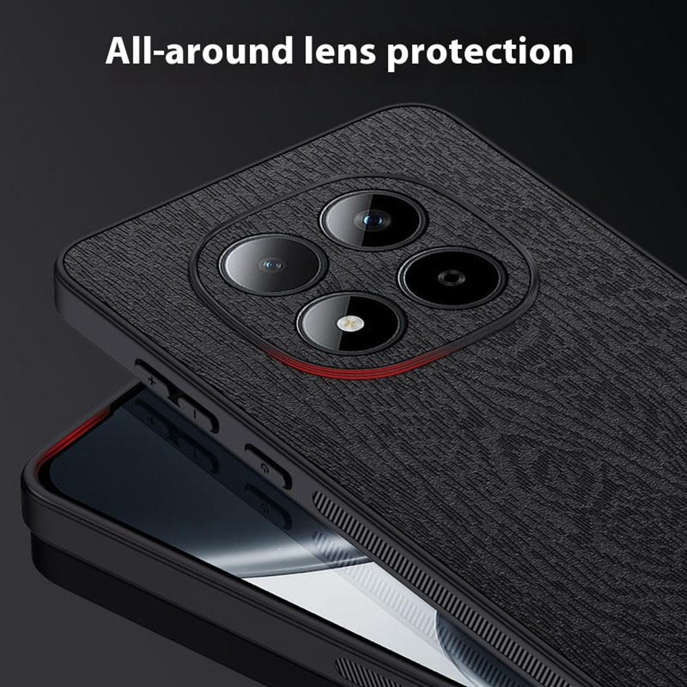 For Xiaomi Redmi Note 15 Pro 5G (Global) Case Wood Texture PU Leather Coated PC TPU Phone Cover - Blue
