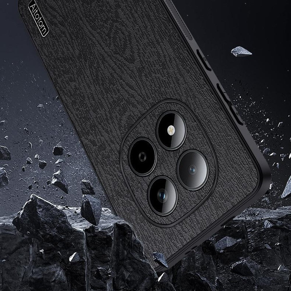 For Xiaomi Redmi Note 15 Pro 5G (Global) Case Wood Texture PU Leather Coated PC TPU Phone Cover - Brown