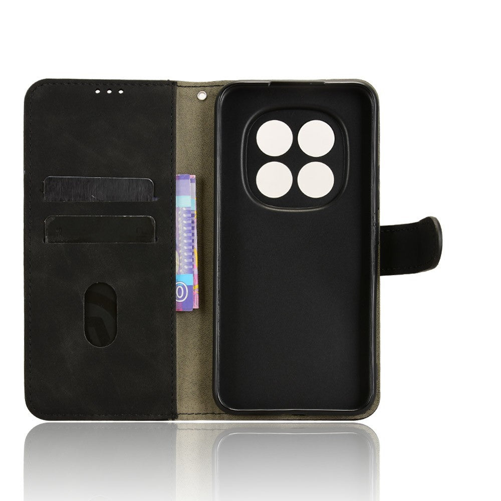 For Xiaomi Redmi Note 15 Pro 5G (Global) Leather Case Skin Feel Anti Drop Wallet Flip Phone Cover - Black