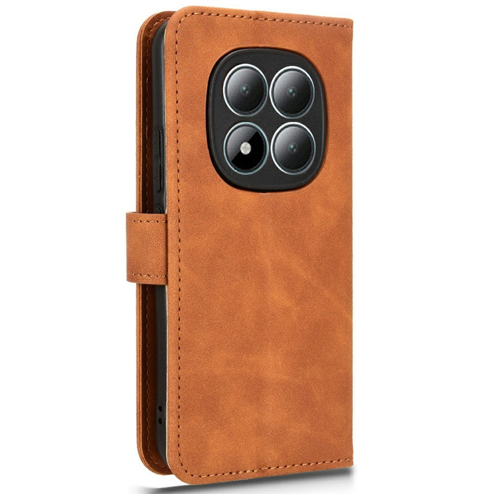 For Xiaomi Redmi Note 15 Pro 5G (Global) Leather Case Skin Feel Anti Drop Wallet Flip Phone Cover - Brown