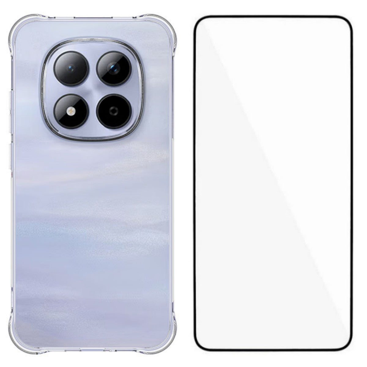 For Xiaomi Redmi Note 15 Pro 5G (Global) Case WANLONFENG WL Series 2.0mm TPU Phone Cover with Tempered Glass Film - Transparent