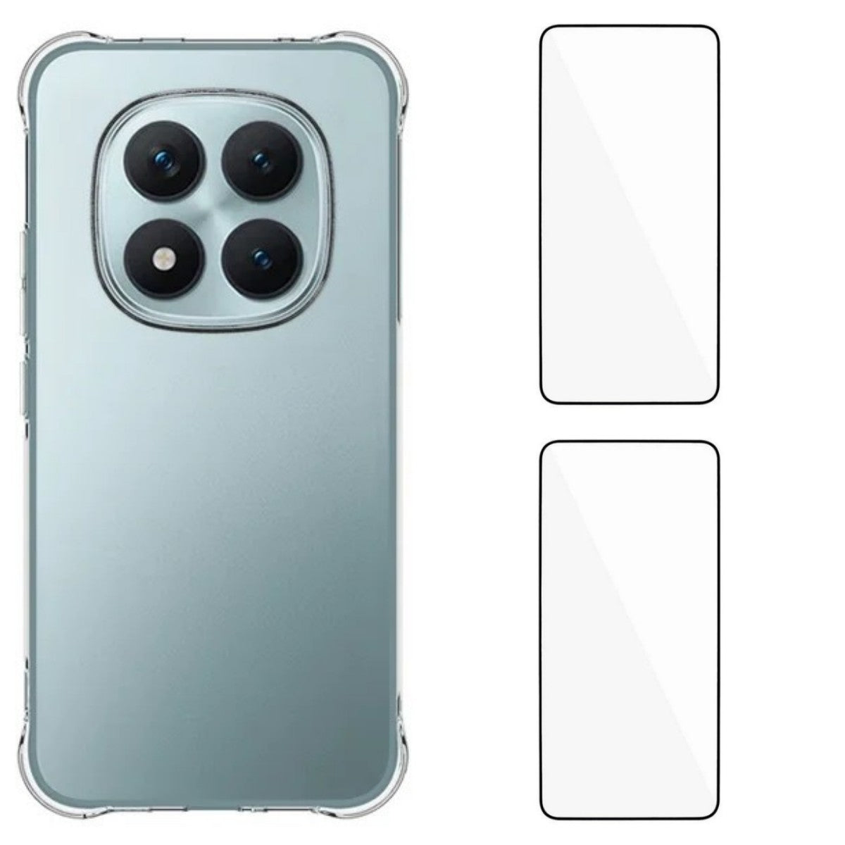 For Xiaomi Poco M8 Pro 5G / Redmi Note 15 Pro+ 5G (Global) TPU Case WANLONFENG WL2 Series 2.0mm Phone Cover with 2Pcs Tempered Glass Films - Transparent