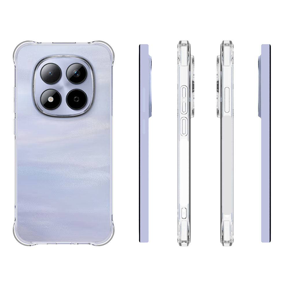 For Xiaomi Redmi Note 15 Pro 5G (Global) TPU Case WANLONFENG WL2 Series 2.0mm Phone Cover with 2Pcs Tempered Glass Films - Transparent