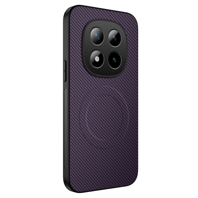 For Xiaomi Poco M8 Pro 5G / Redmi Note 15 Pro+ 5G (Global) Magnetic Case WANLONFENG TQ Series Carbon Fiber Texture PC TPU Phone Cover - Purple