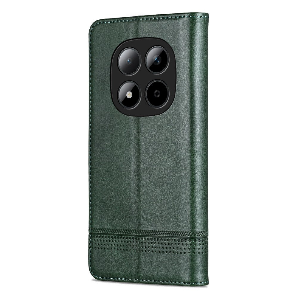 AZNS For Xiaomi Redmi Note 15 Pro 5G (Global) Case Cowhide Texture PU Leather Wallet Phone Cover - Green
